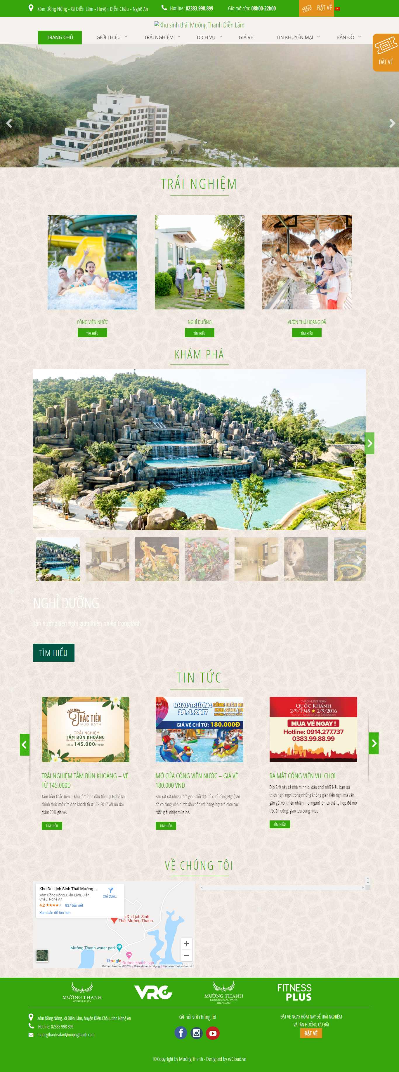Thiết kế trang Web khu nghỉ dưỡng - safari.muongthanh.com