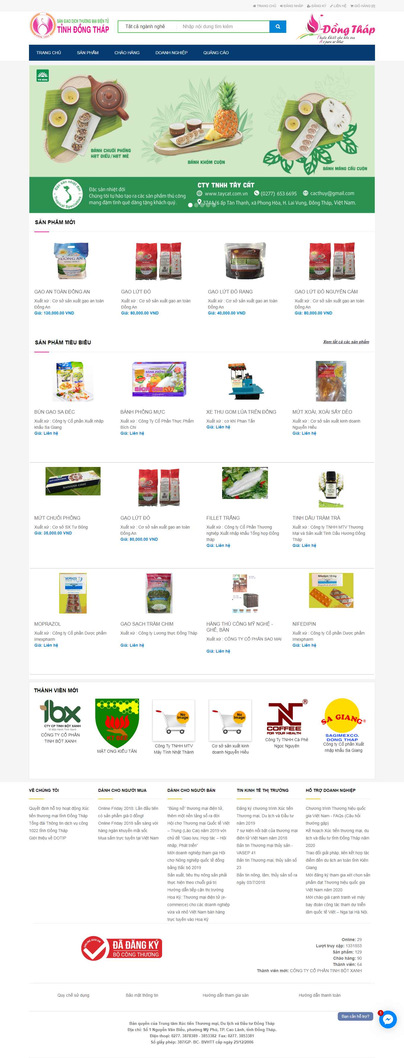 Thiết kế trang Web sàn thương mại điện tử - www.dongthaptrade.com.vn