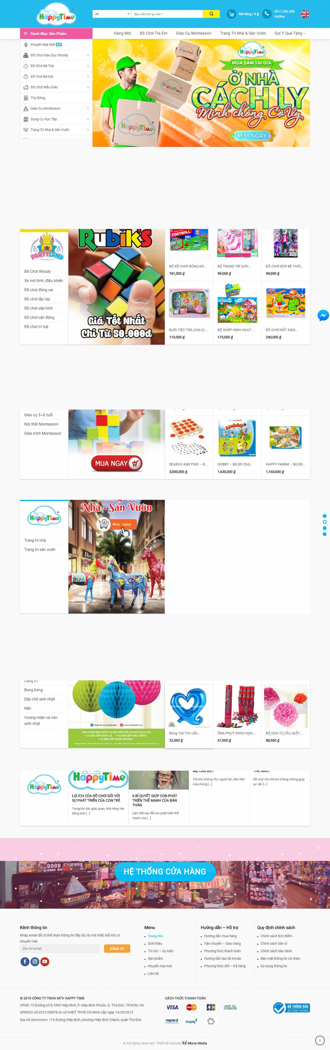 Thiết kế trang Web đồ chơi trẻ em - happytimevn.com
