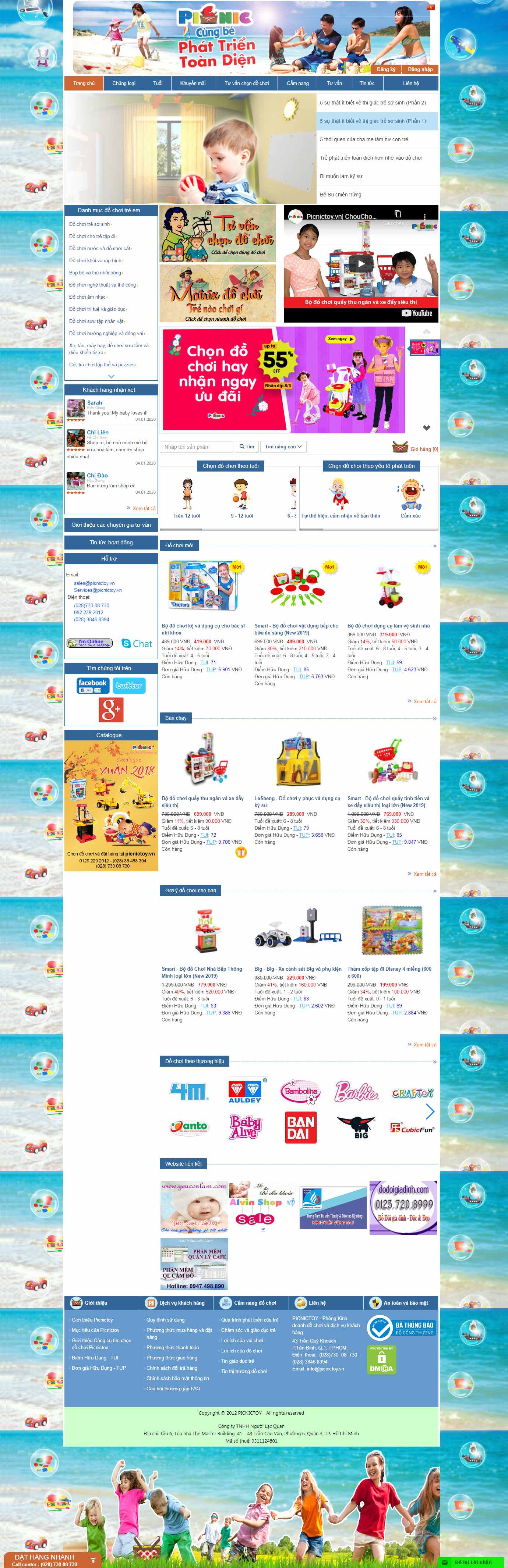 Thiết kế trang Web đồ chơi trẻ em - picnictoy.vn