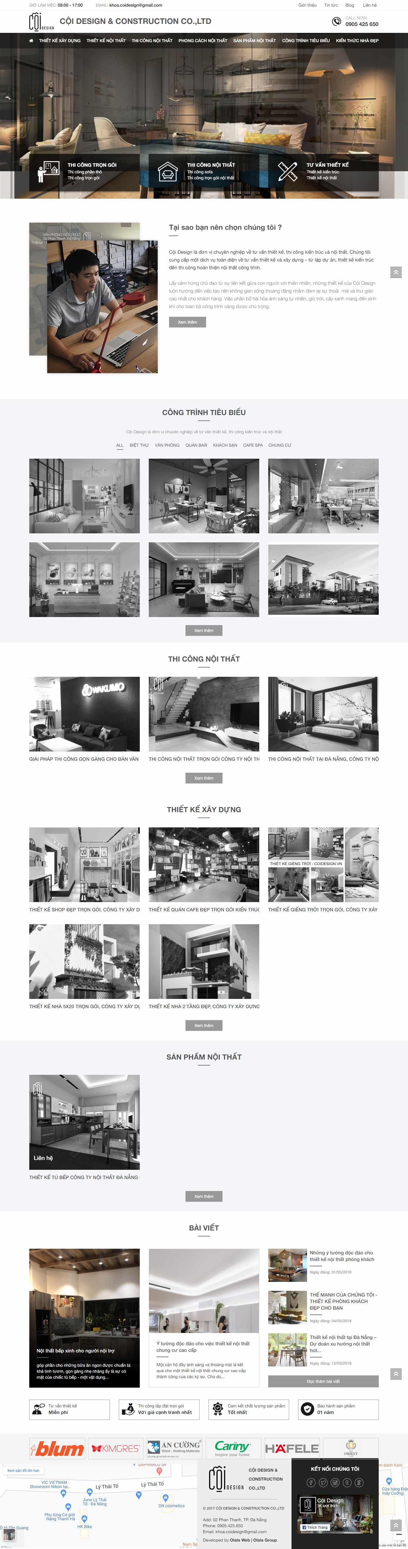 Thiết kế trang Web thiết kế nội thất - coidesign.vn
