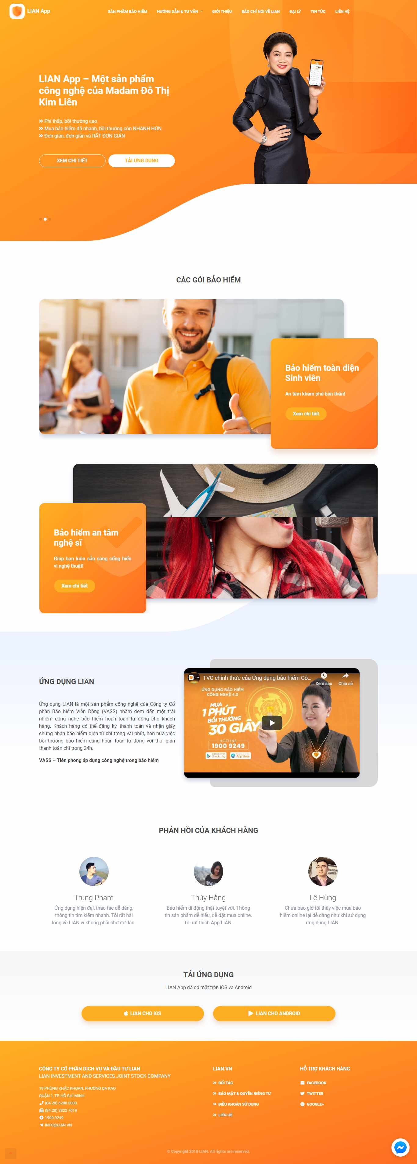 Thiết kế trang Web app ứng dụng - lianvass.com