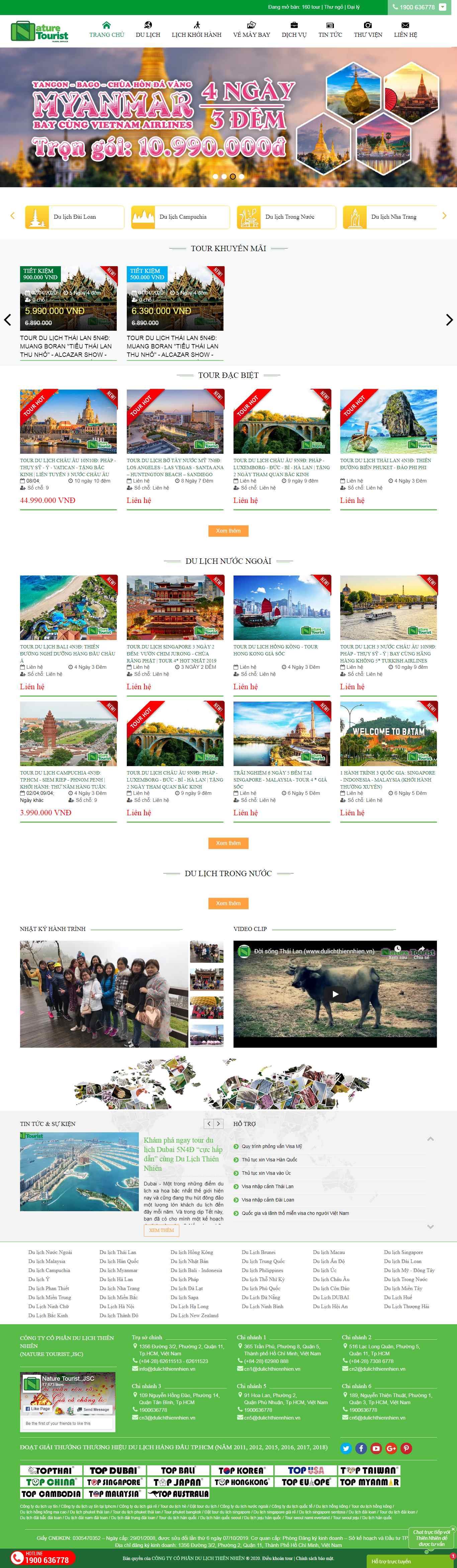 Thiết kế trang Web tour du lịch - dulichthiennhien.vn