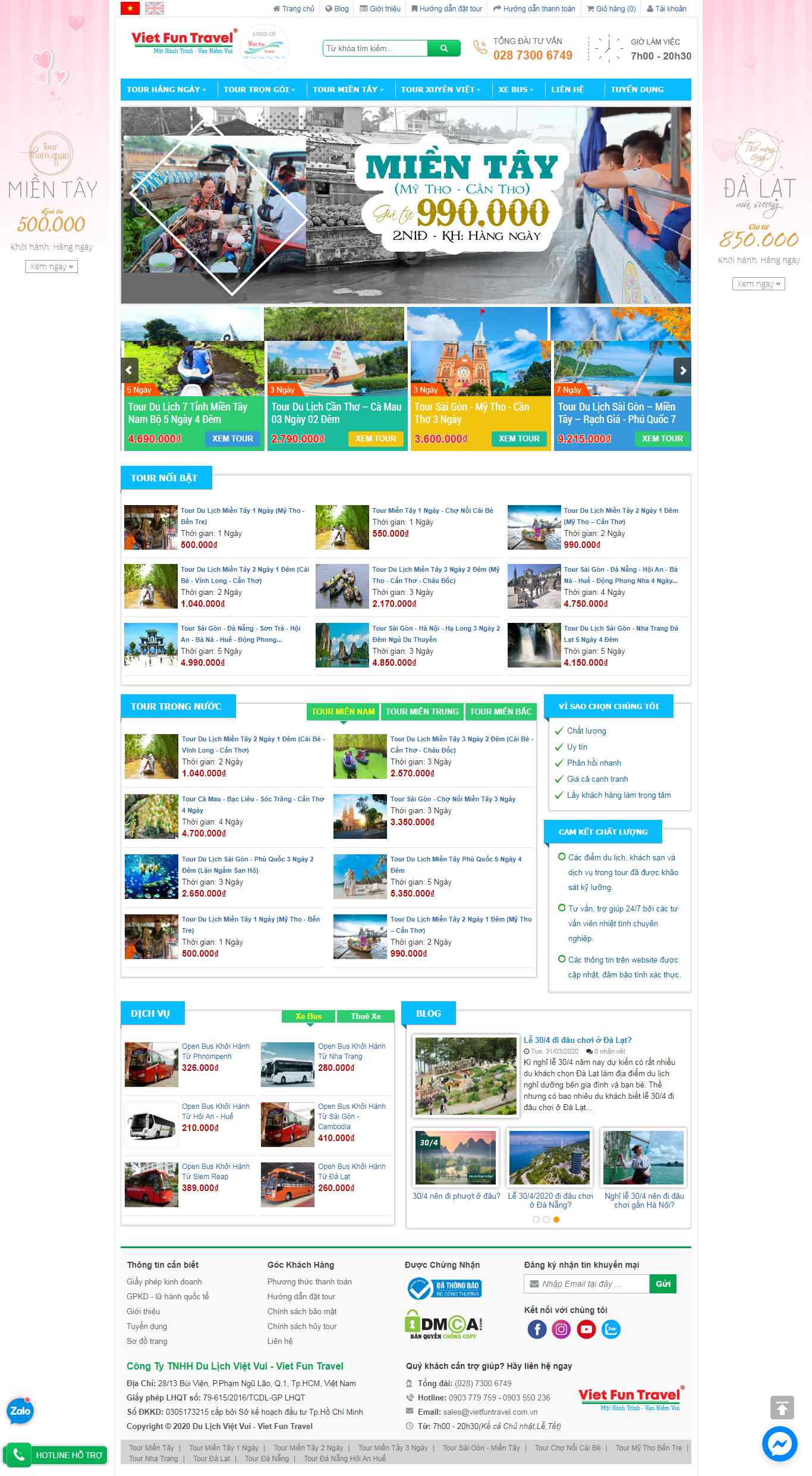Thiết kế trang Web tour du lịch - www.vietfuntravel.com.vn