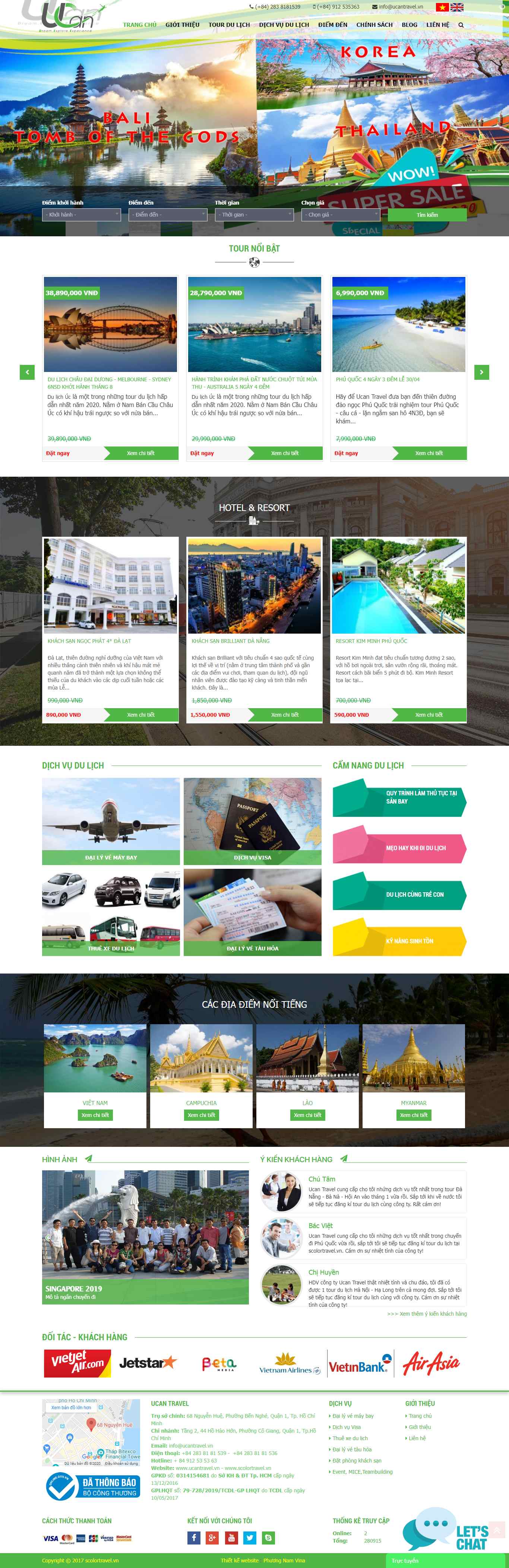 Thiết kế trang Web tour du lịch - www.ucantravel.vn