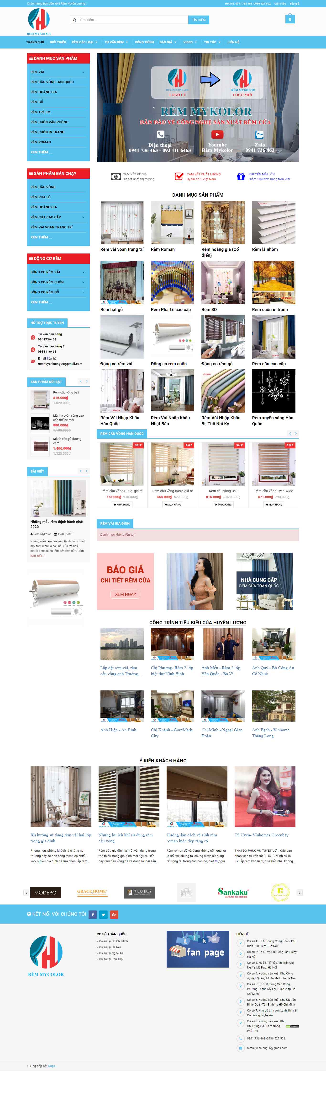 Thiết kế trang Web rèm vải - remmykolor.vn