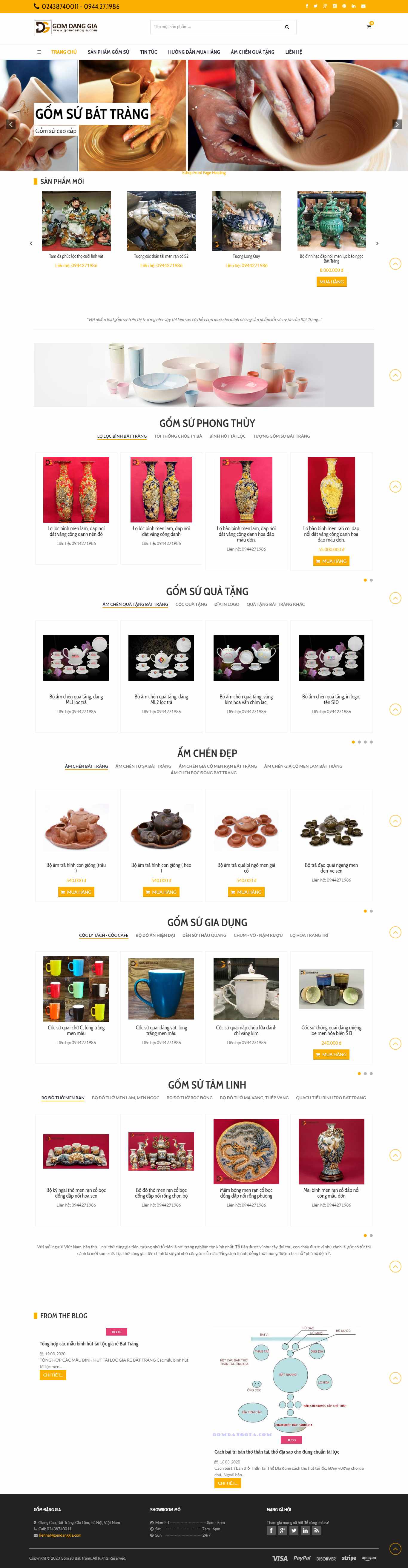Thiết kế trang Web gốm sứ - mỹ nghệ - www.gomdanggia.com