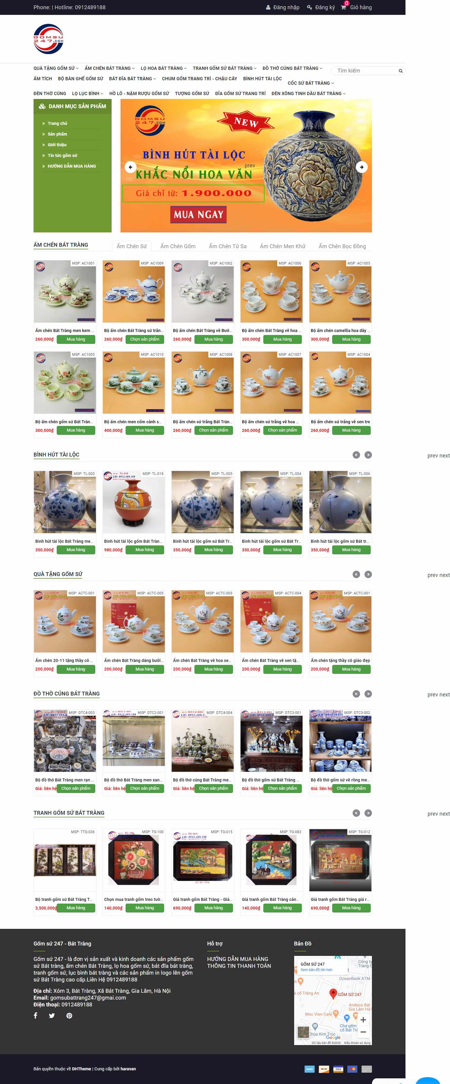 Thiết kế trang Web gốm sứ - mỹ nghệ - gomsu247.com