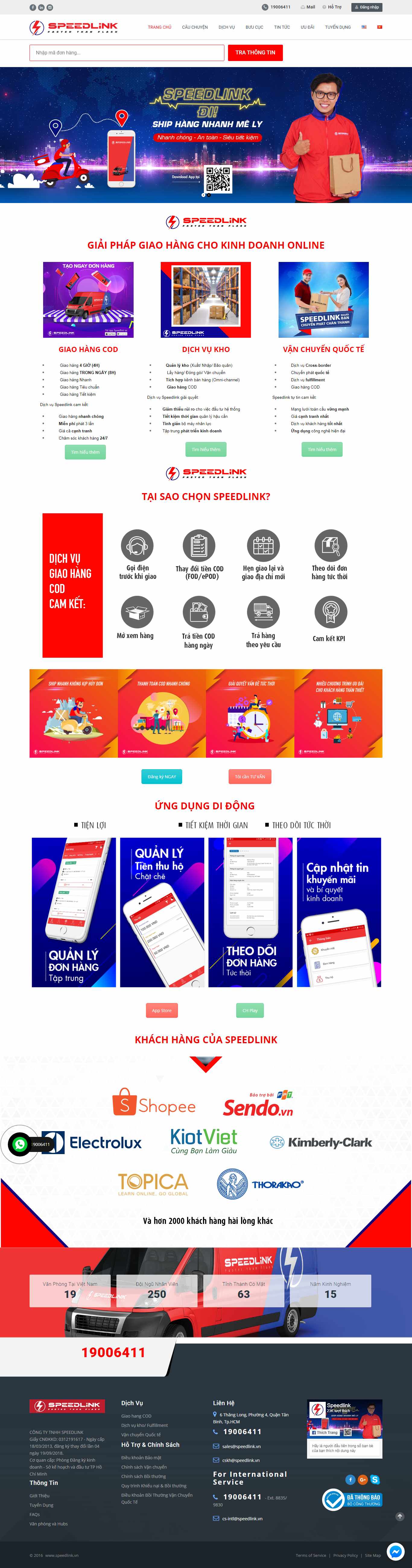 Thiết kế trang Web giao hàng - ship hàng - speedlink.vn