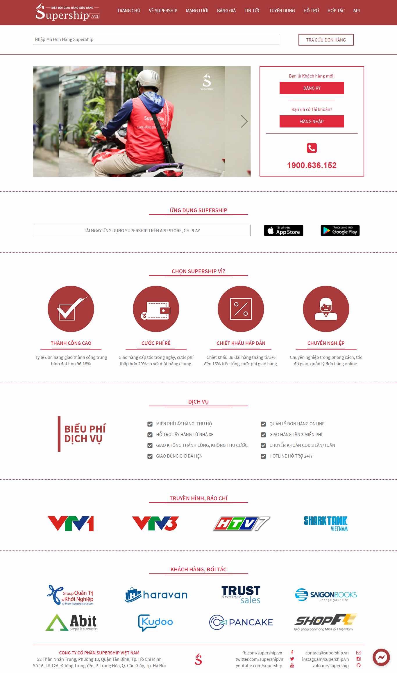 Thiết kế trang Web giao hàng - ship hàng - supership.vn