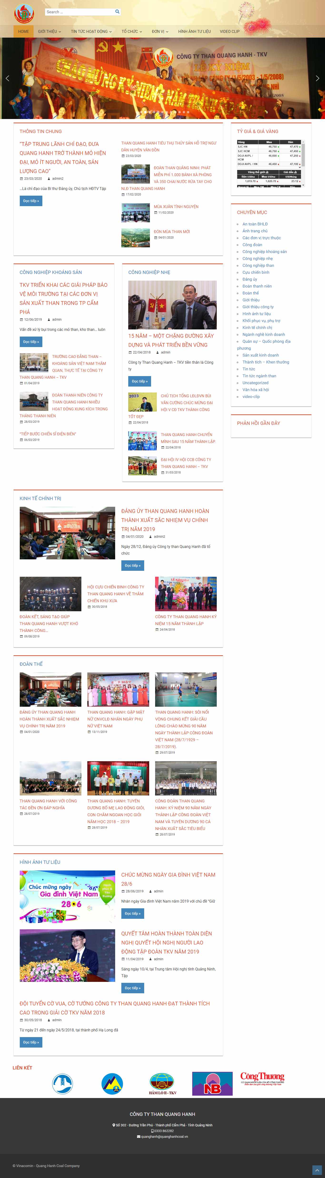 Thiết kế trang Web công ty than - quanghanhcoal.vn
