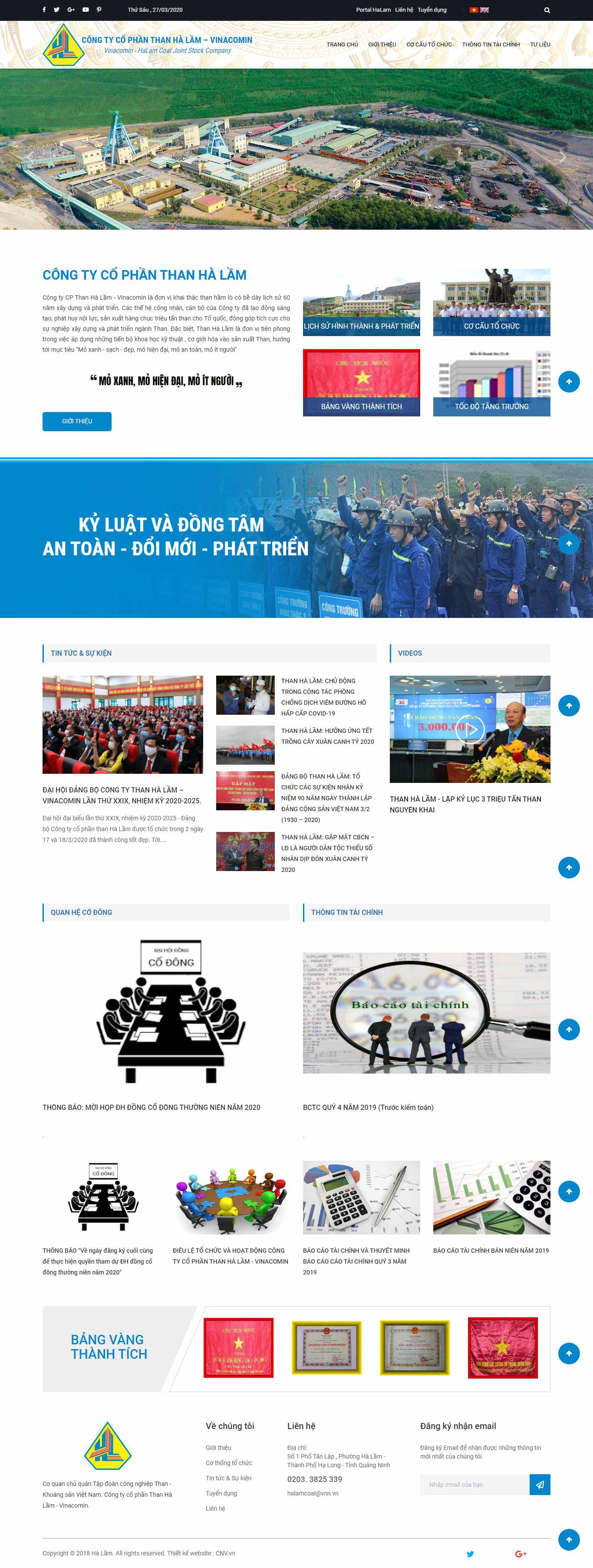 Thiết kế trang Web công ty than - halamcoal.com.vn