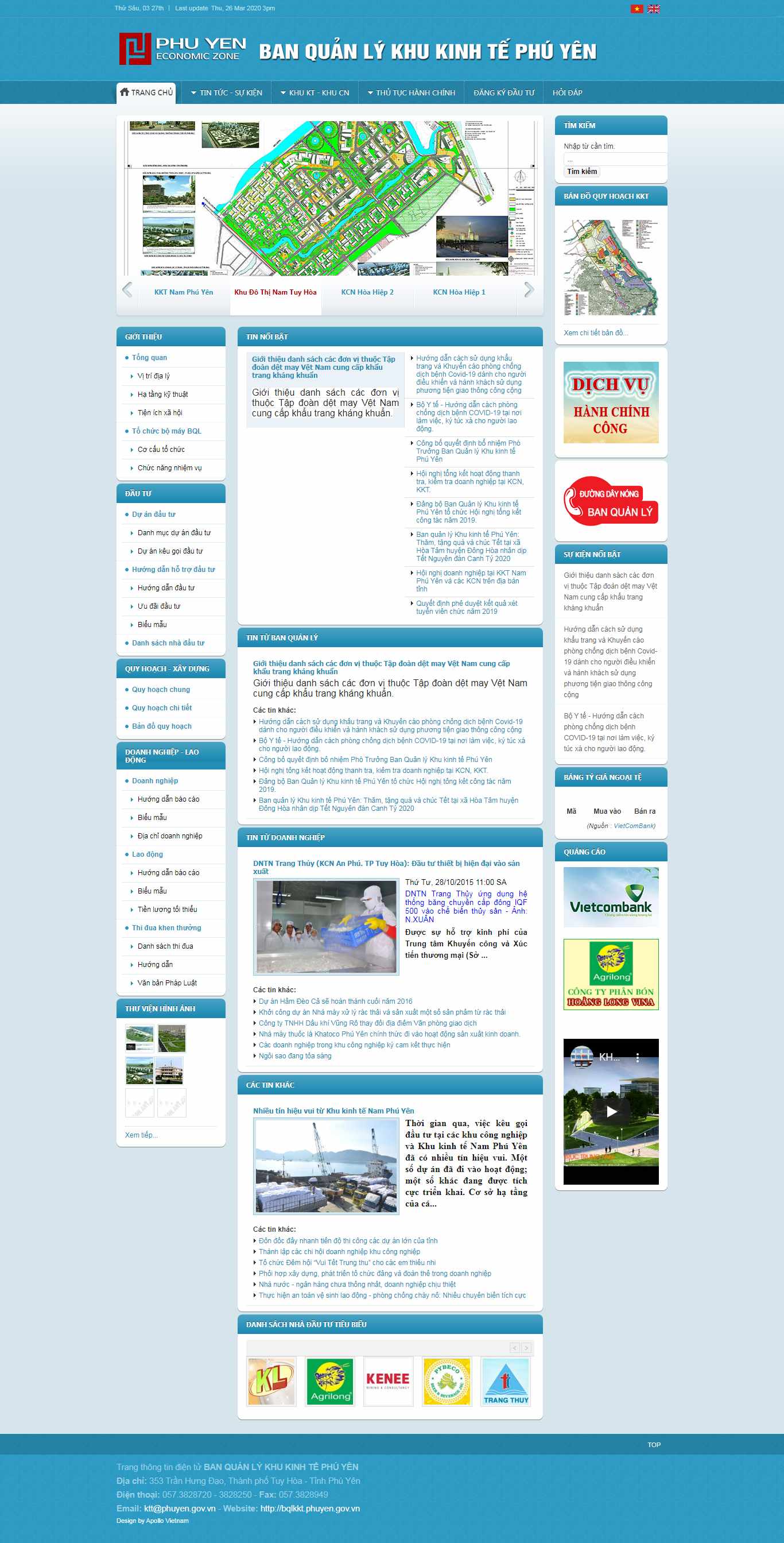 Thiết kế trang Web đơn vị - ban nghành - tổ chức - bqlkkt.phuyen.gov.vn