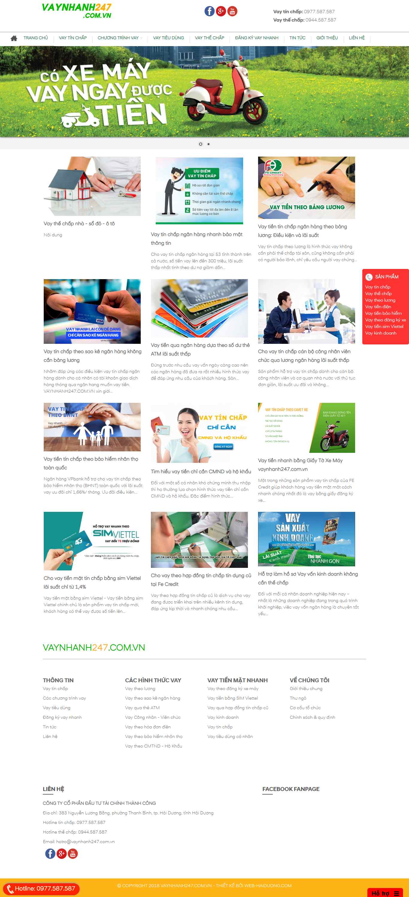 Thiết kế trang Web cho vay - vaynhanh247.com.vn