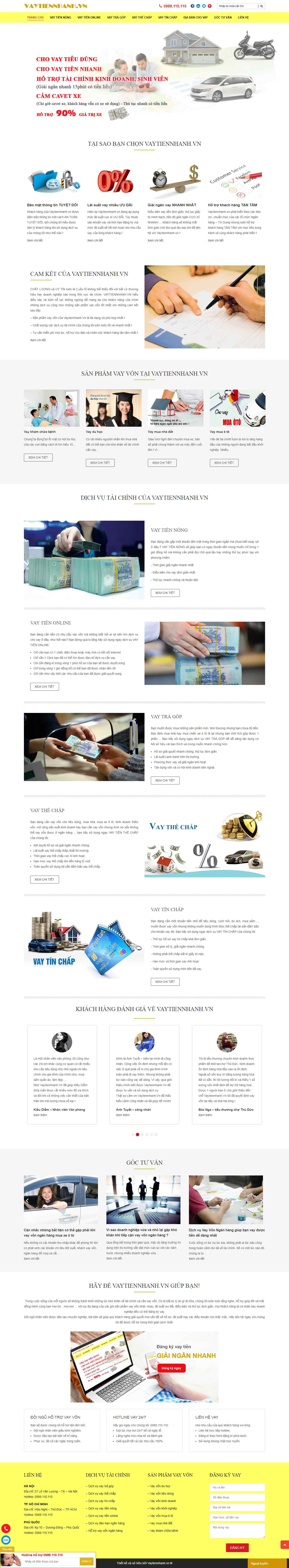 Thiết kế trang Web cho vay - vaytiennhanh.vn
