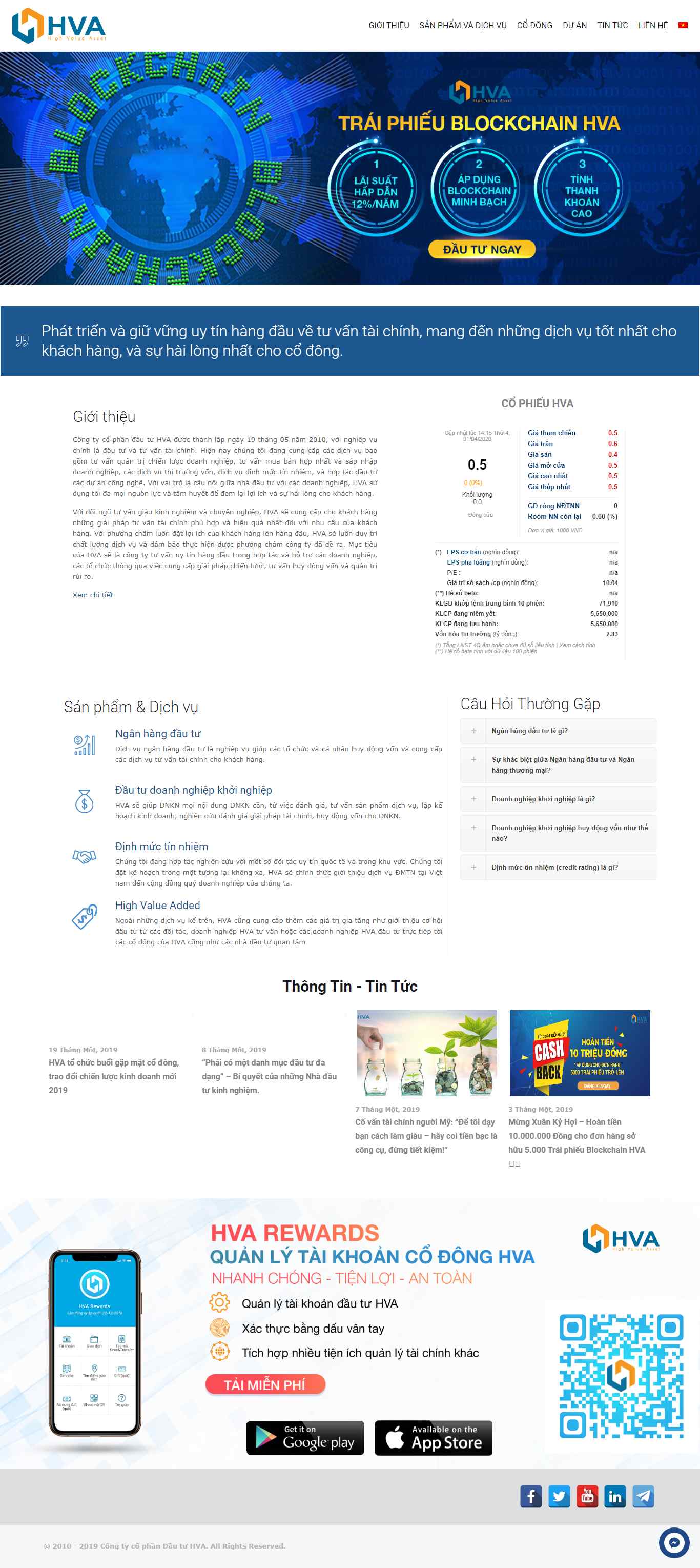 Thiết kế trang Web đầu tư - hva.group