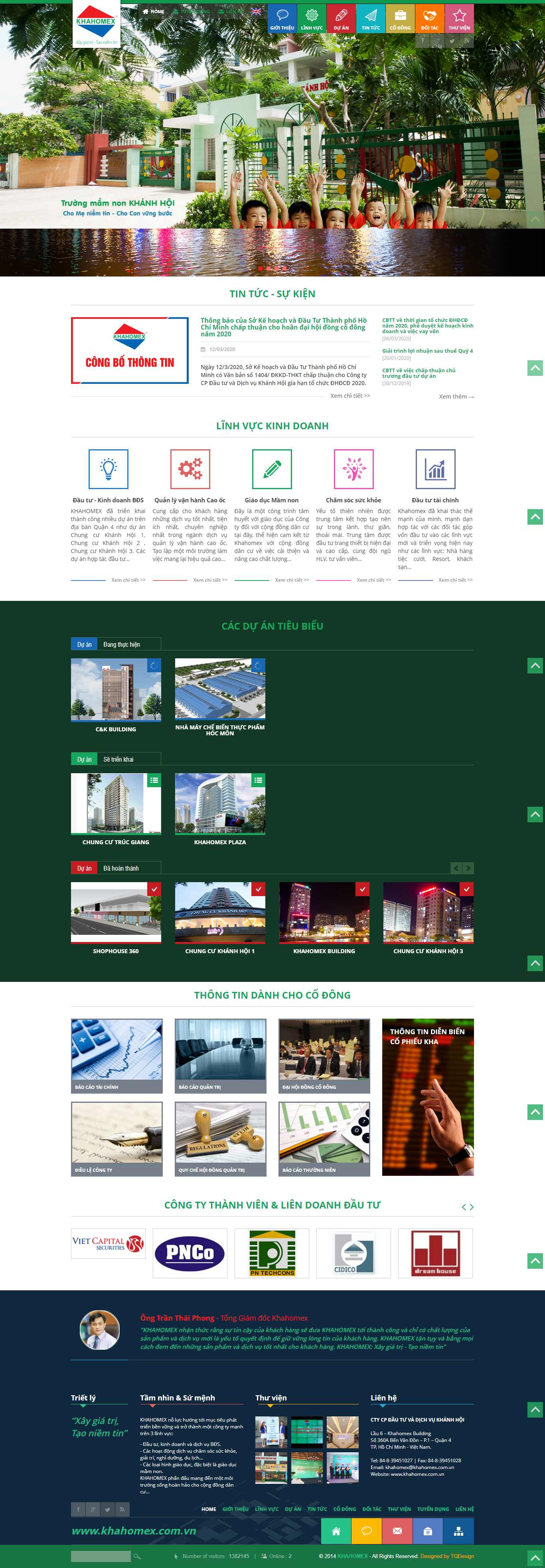 Thiết kế trang Web đầu tư - www.khahomex.com.vn