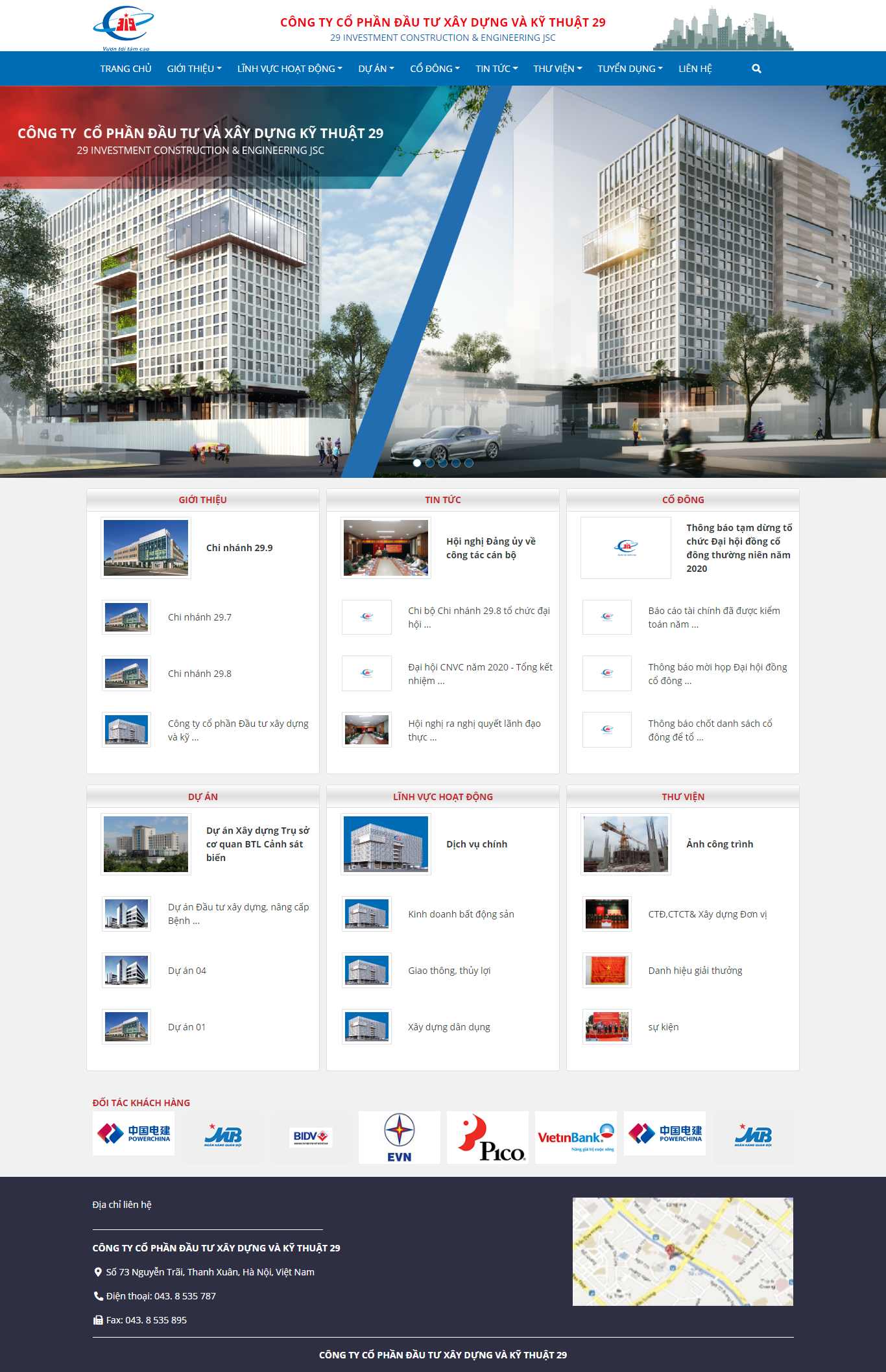 Thiết kế trang Web đầu tư - congty29.vn