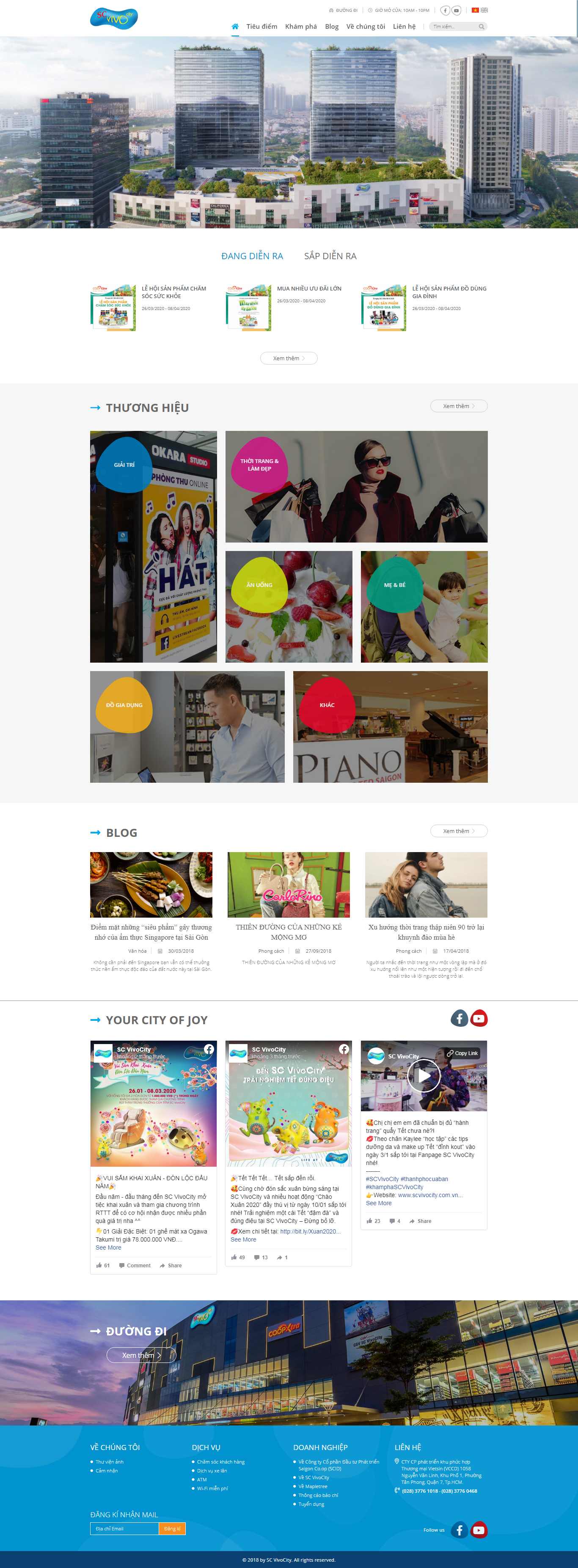 Thiết kế trang Web trung tâm thương mại - scvivocity.com.vn