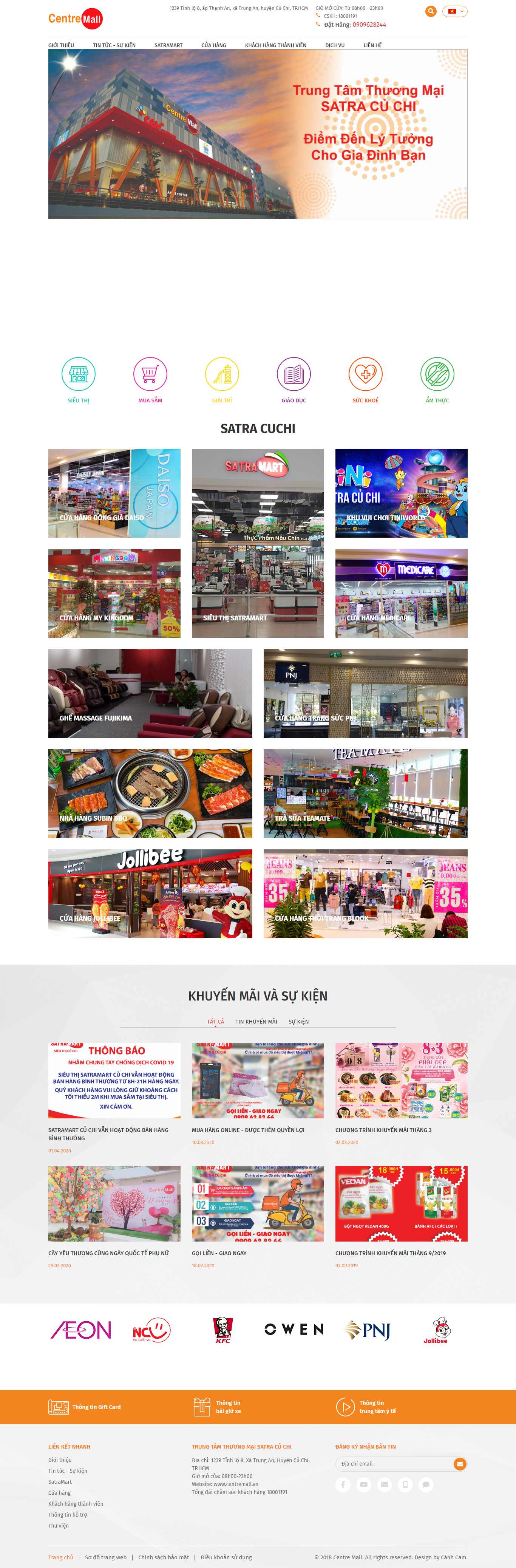 Thiết kế trang Web trung tâm thương mại - www.centremall.vn