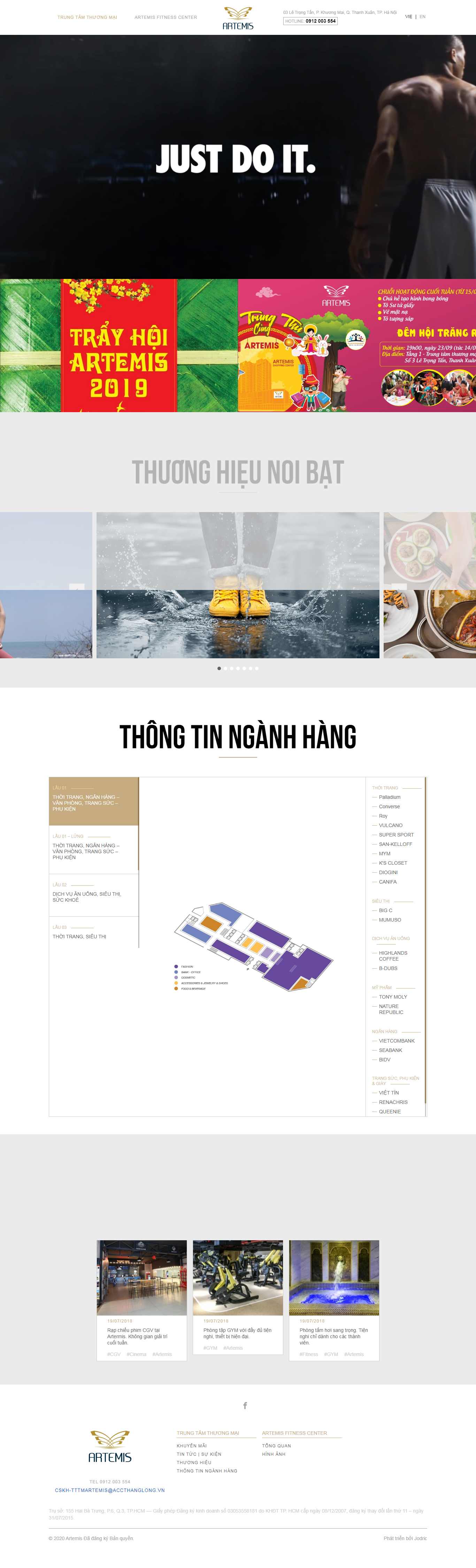 Thiết kế trang Web trung tâm thương mại - artemis.net.vn