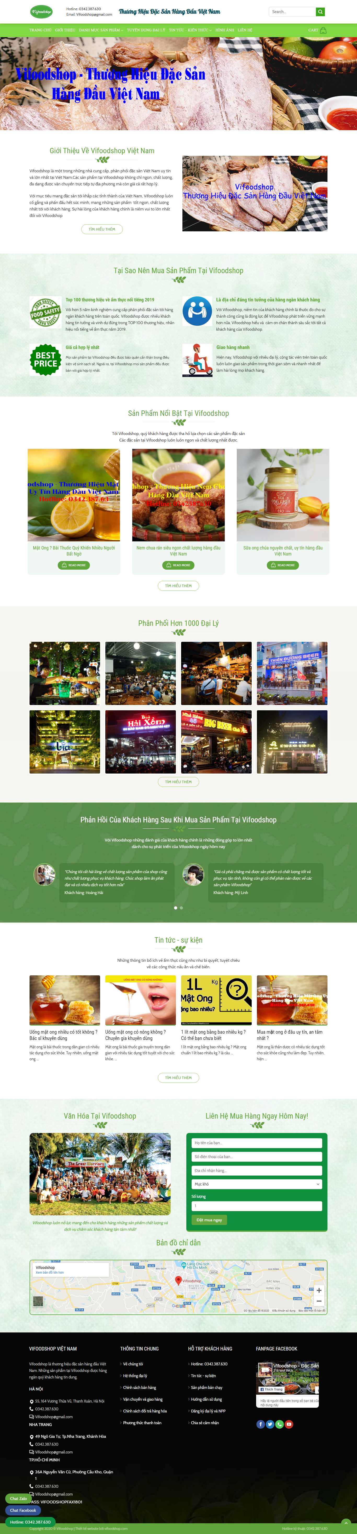Thiết kế trang Web đặc sản - vifoodshop.com