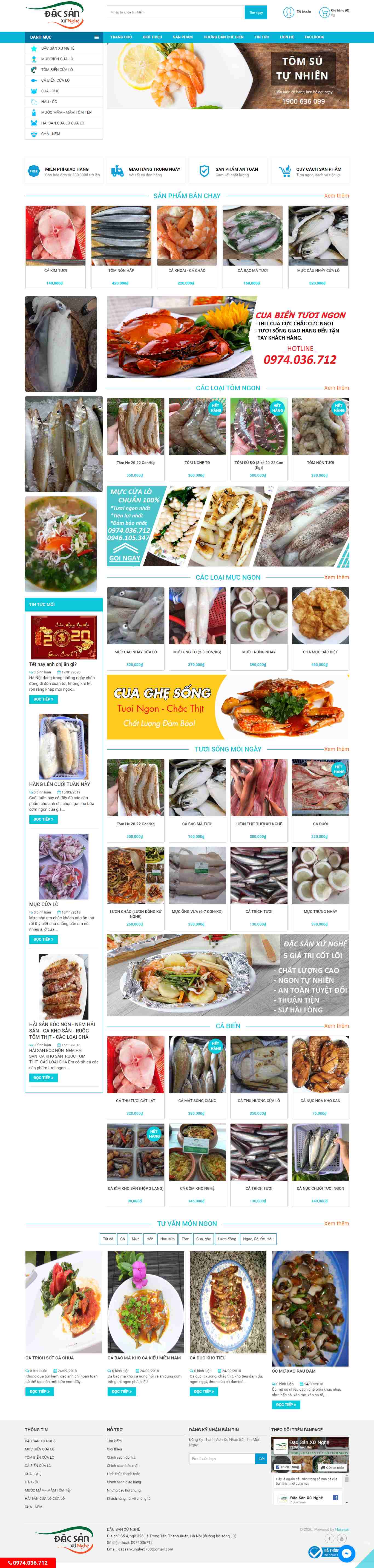 Thiết kế trang Web đặc sản - dacsanxunghe.vn