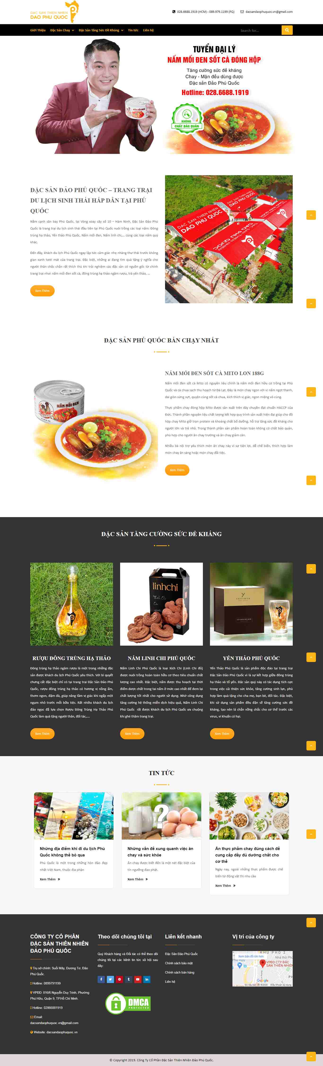 Thiết kế trang Web đặc sản - dacsandaophuquoc.vn