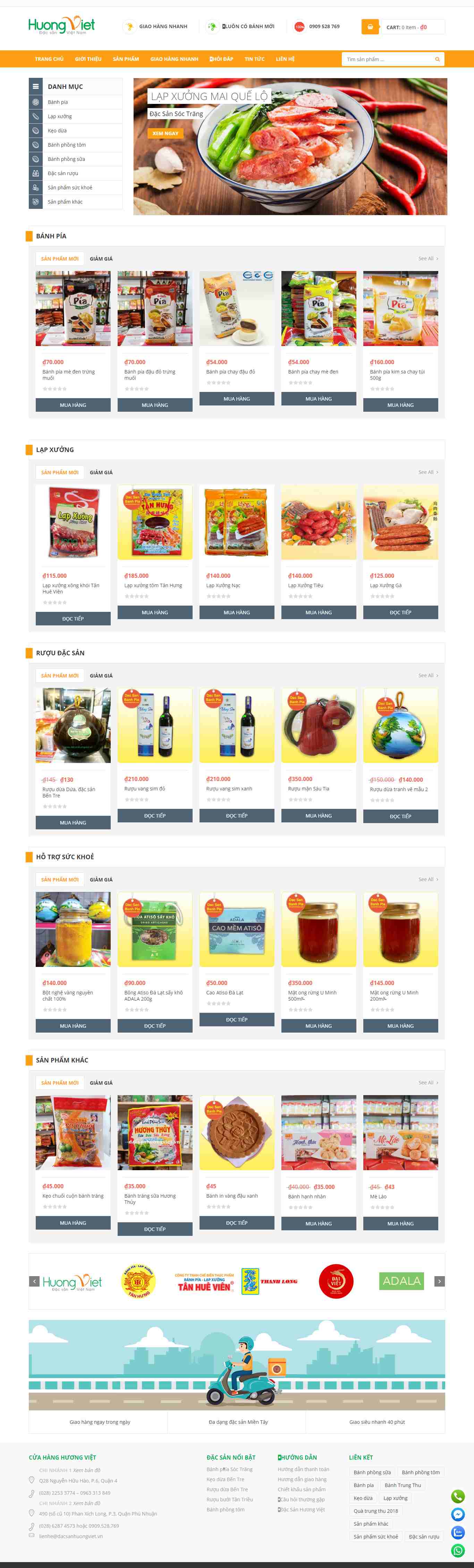 Thiết kế trang Web đặc sản - www.dacsanhuongviet.com