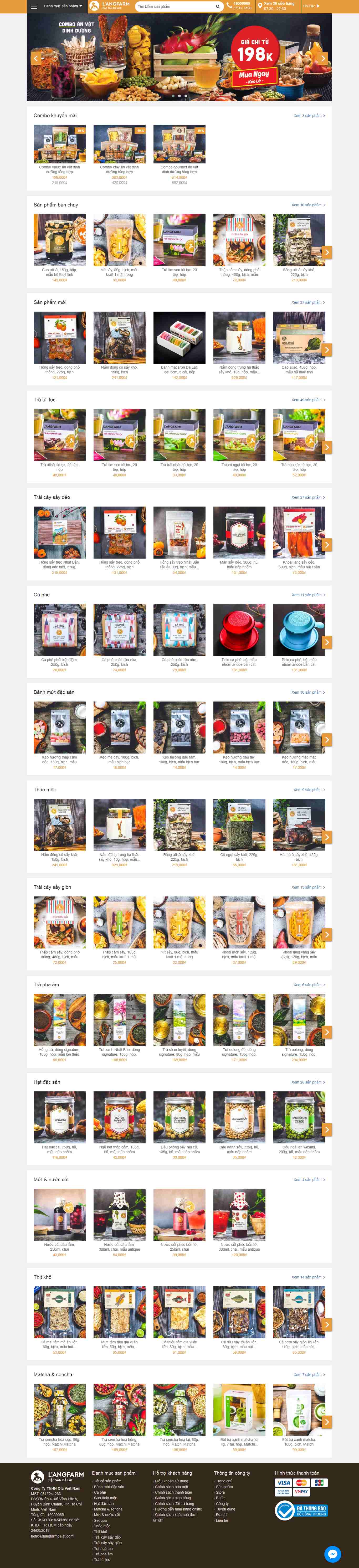 Thiết kế trang Web đặc sản - www.langfarmstore.com
