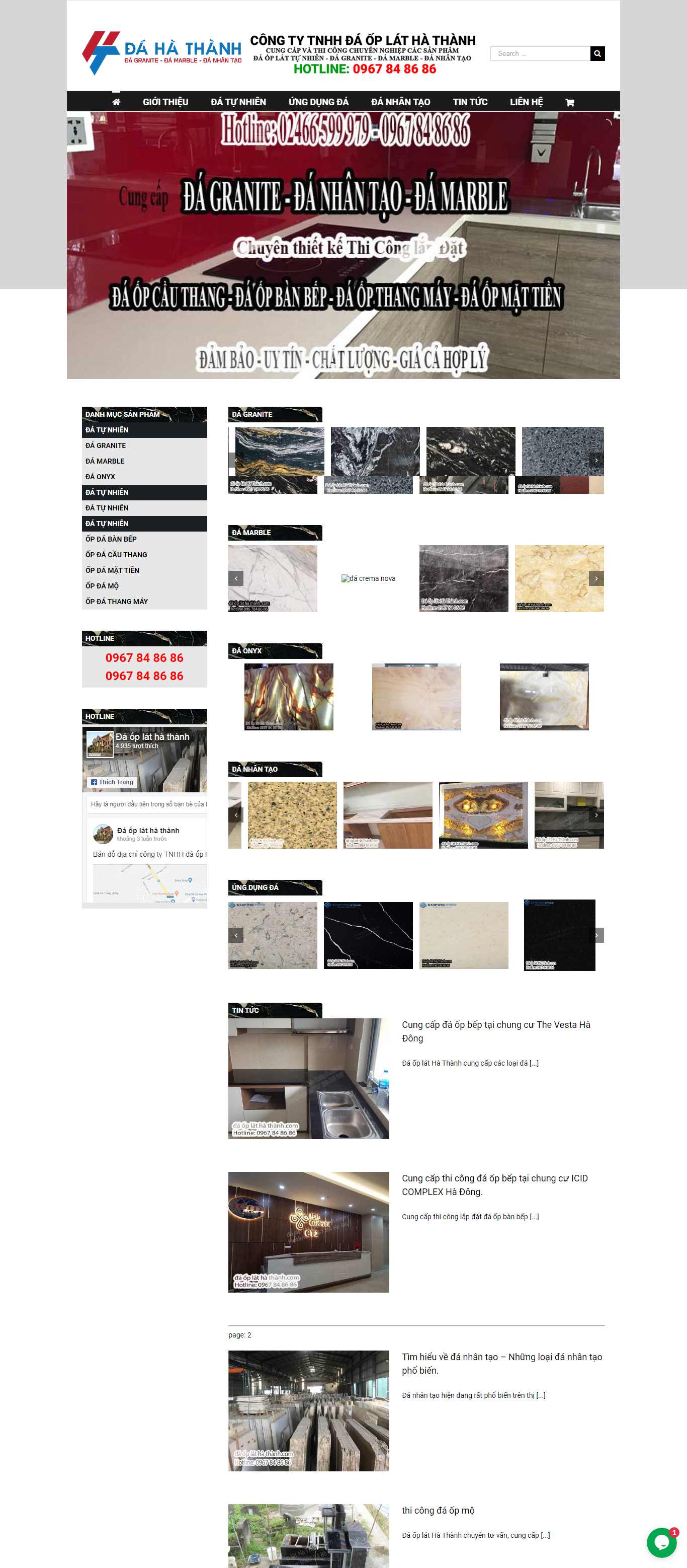 Thiết kế trang Web đá ốp lát - daoplathathanh.com