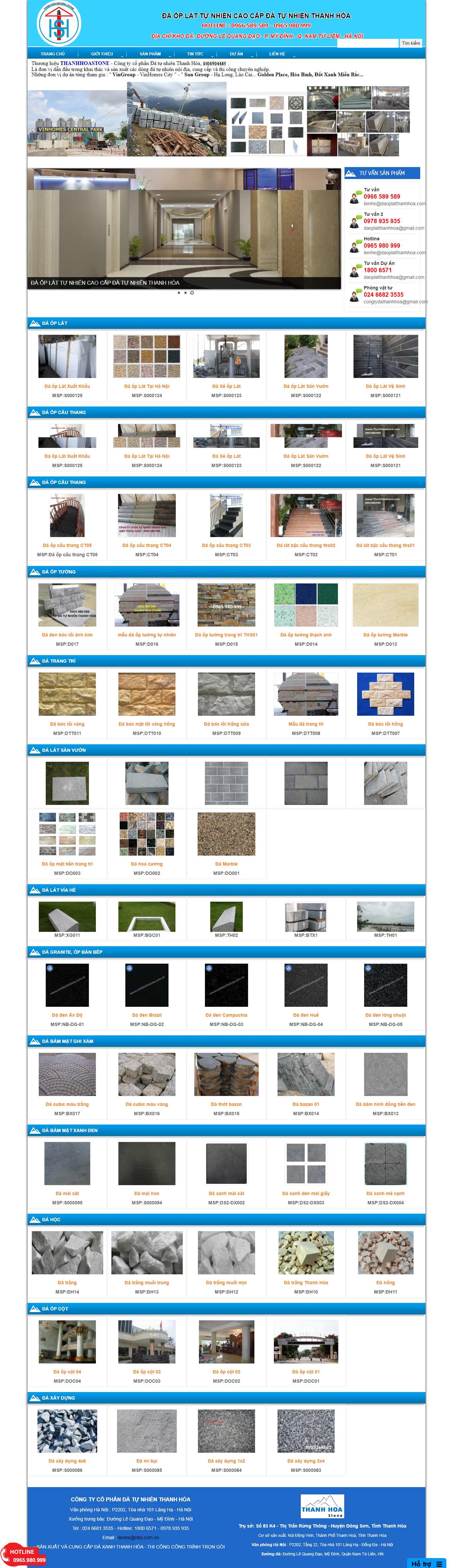 Thiết kế trang Web đá ốp lát - daoplatthanhhoa.com