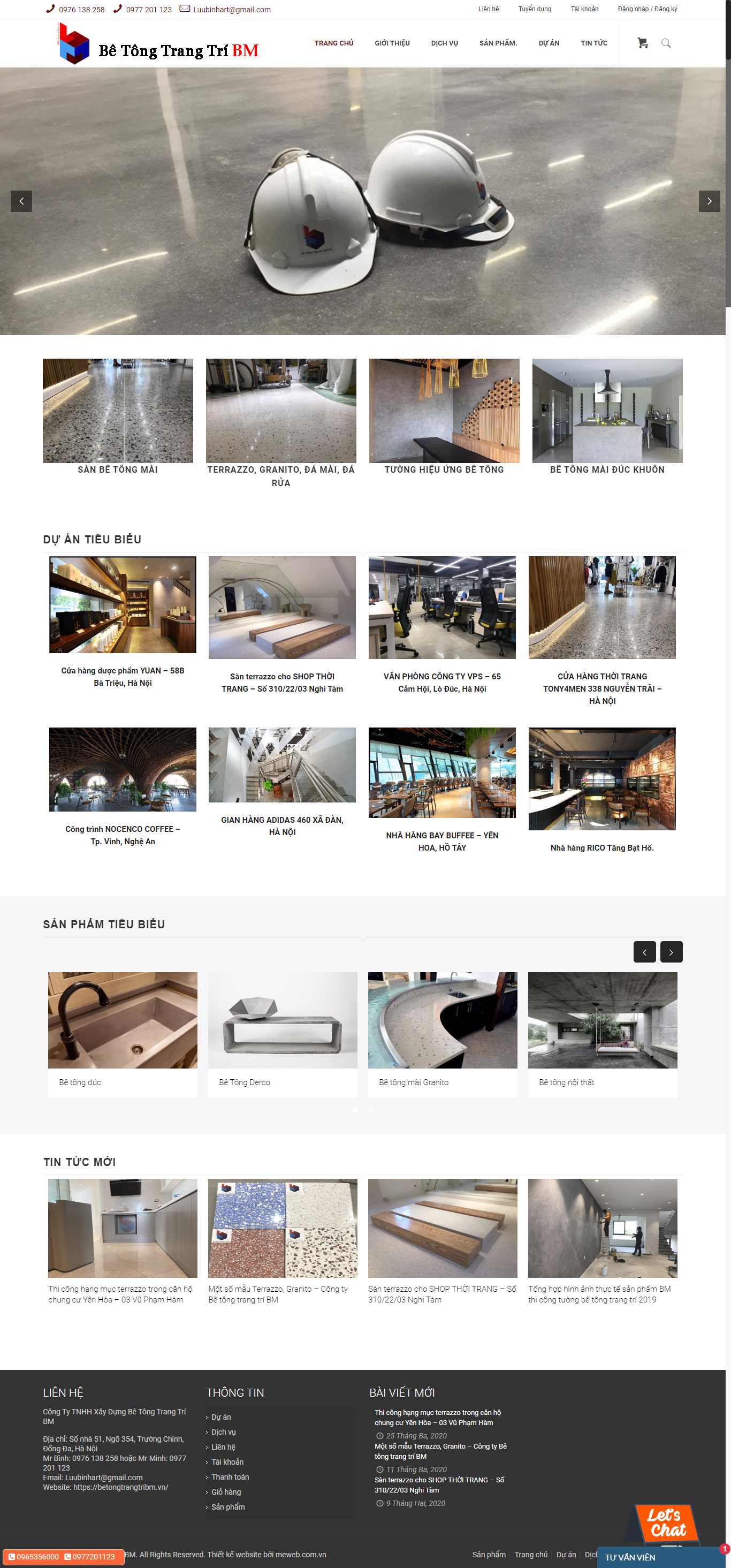 Thiết kế trang Web bê tông - betongtrangtribm.vn