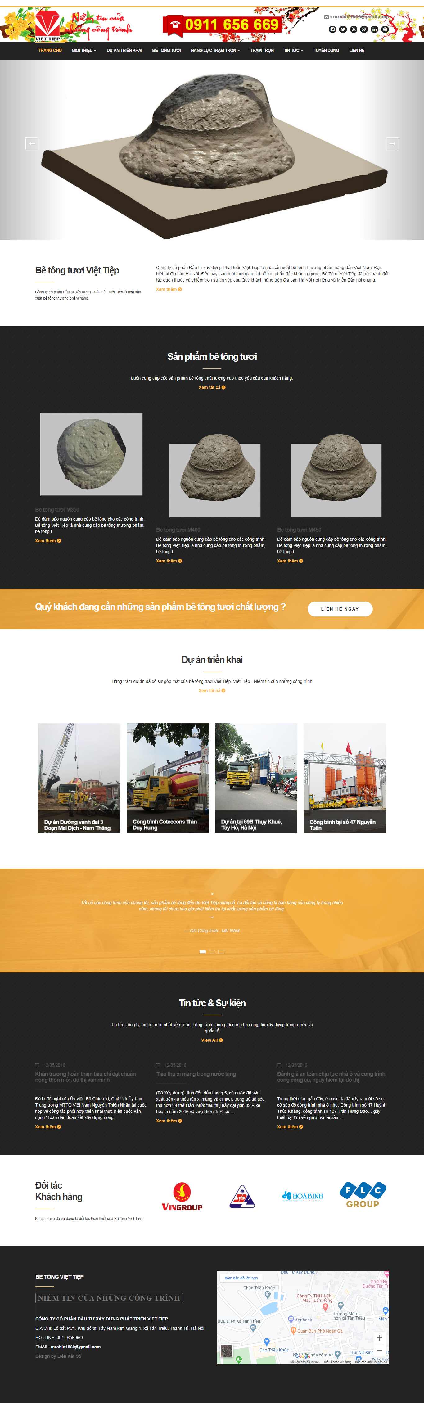 Thiết kế trang Web bê tông - betongviettiep.vn