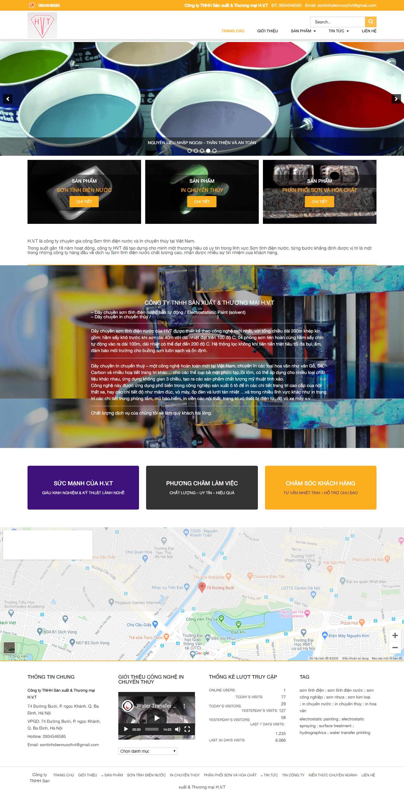 Thiết kế trang Web sơn tĩnh điện - www.sontinhdiennuoc.com