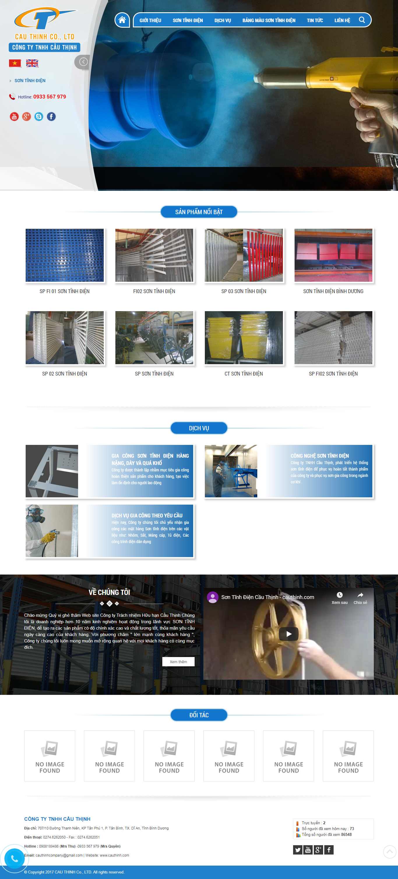Thiết kế trang Web sơn tĩnh điện - www.cauthinh.com
