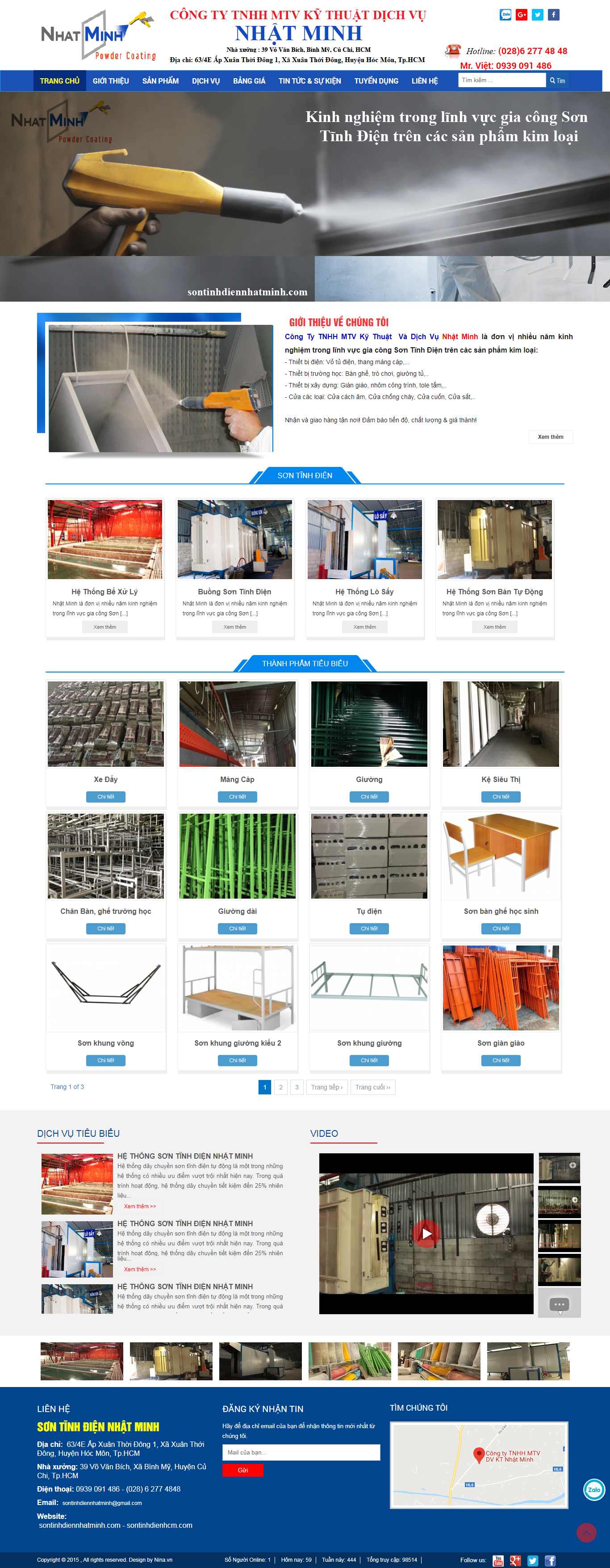 Thiết kế trang Web sơn tĩnh điện - sontinhdiennhatminh.com