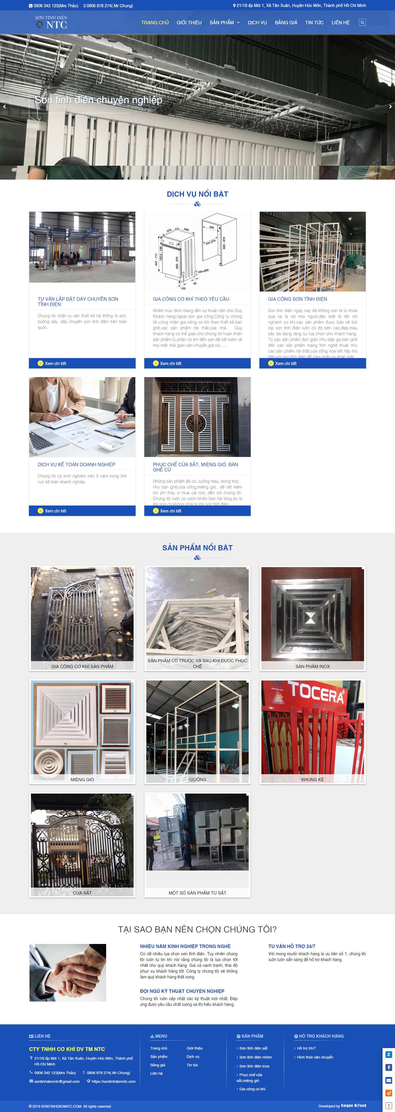 Thiết kế trang Web sơn tĩnh điện - sontinhdienntc.com