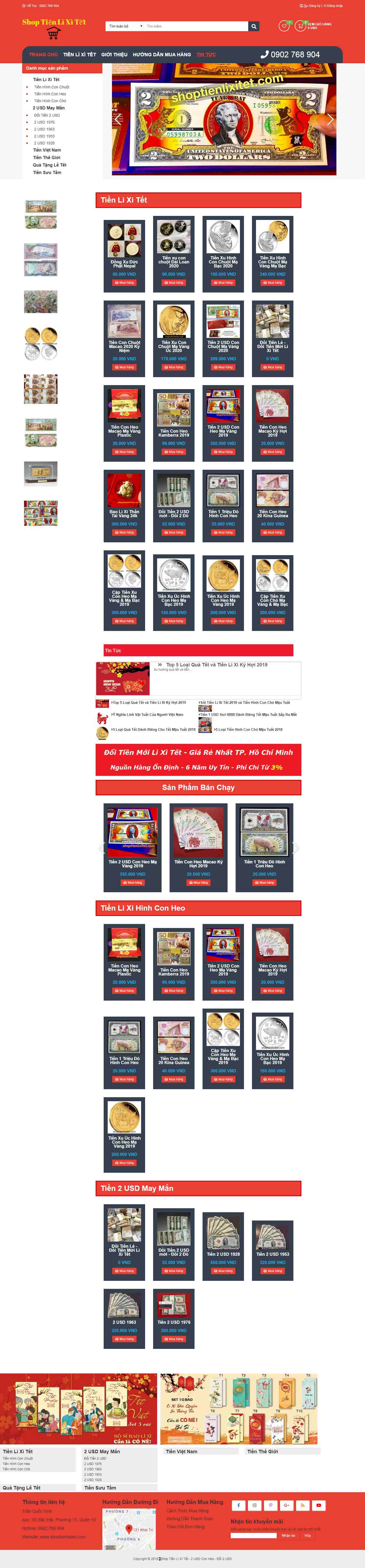 Thiết kế trang Web đổi tiền lẻ - shoptienlixitet.com