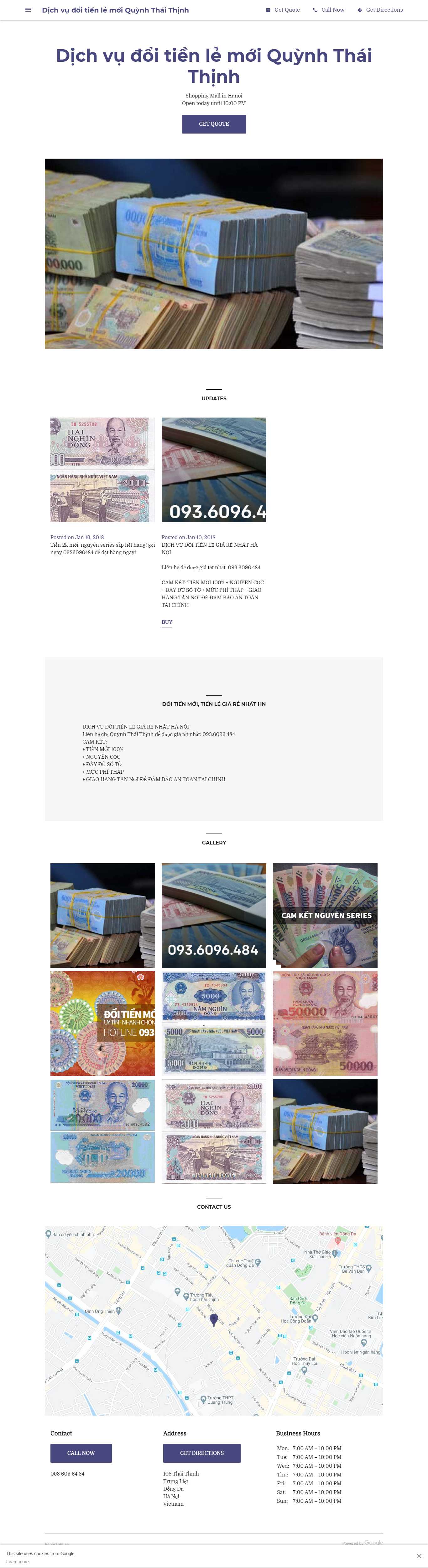 Thiết kế Trang Web đổi tiền lẻ - VietSeoGroup.Vn