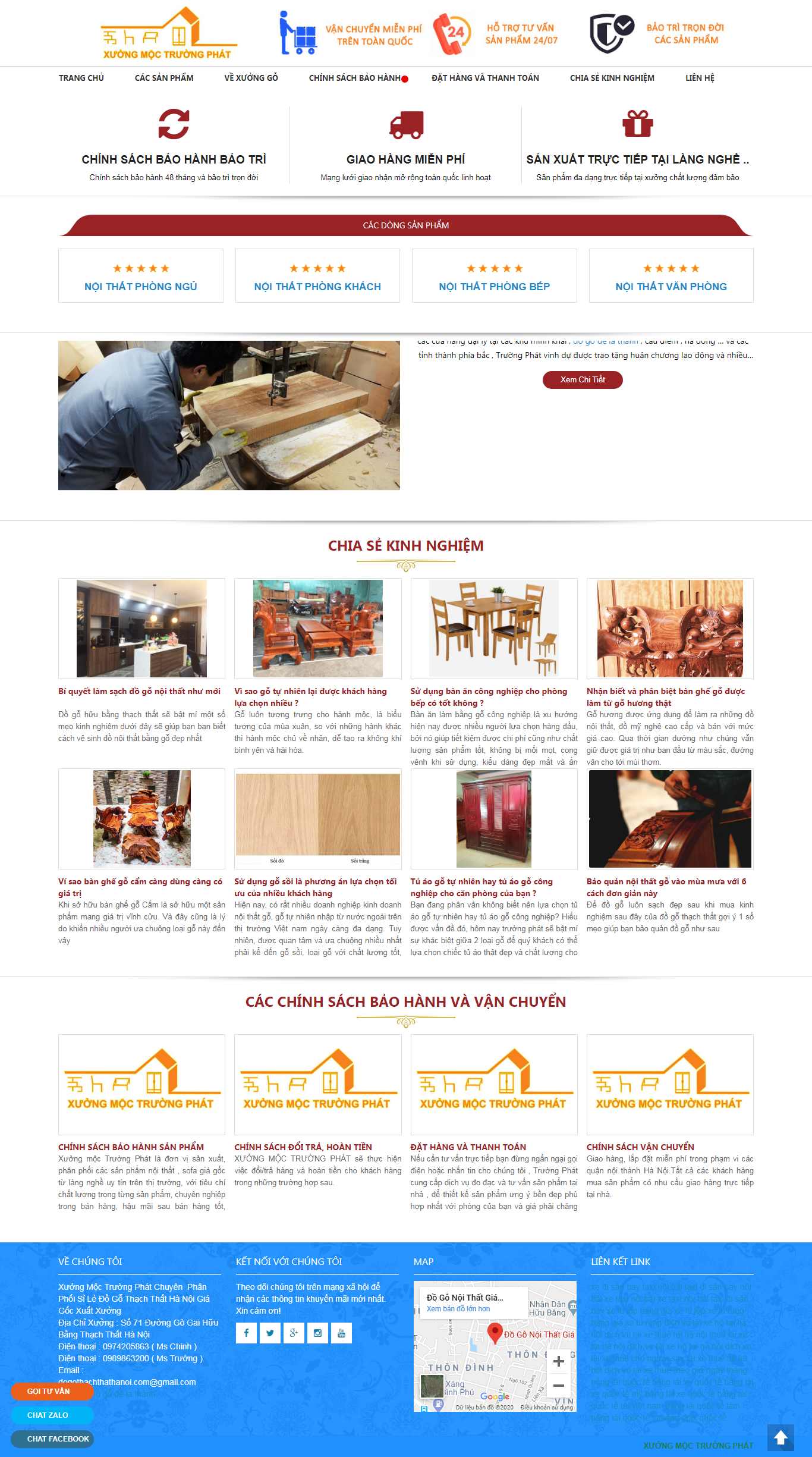 Thiết kế trang Web xưởng gỗ - dogothachthathanoi.com