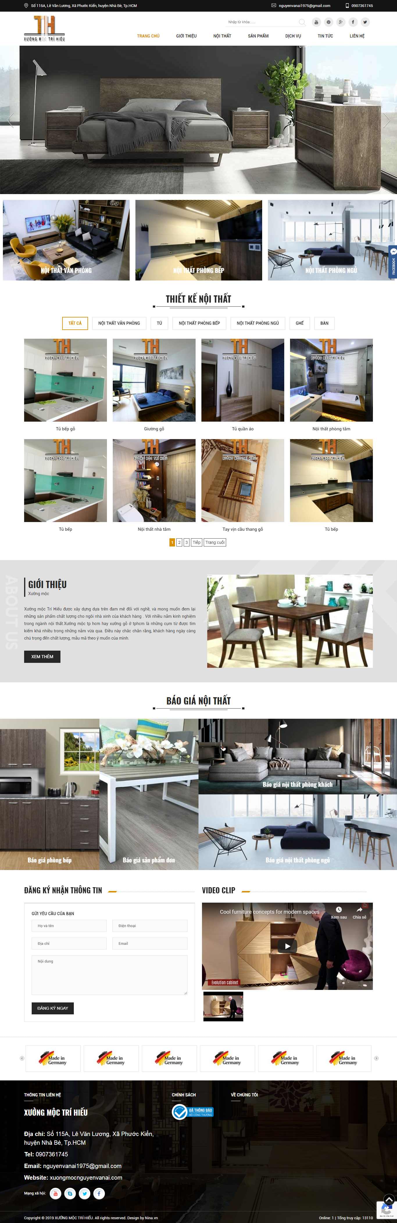 Thiết kế trang Web xưởng gỗ - xuongmoctrihieu.com