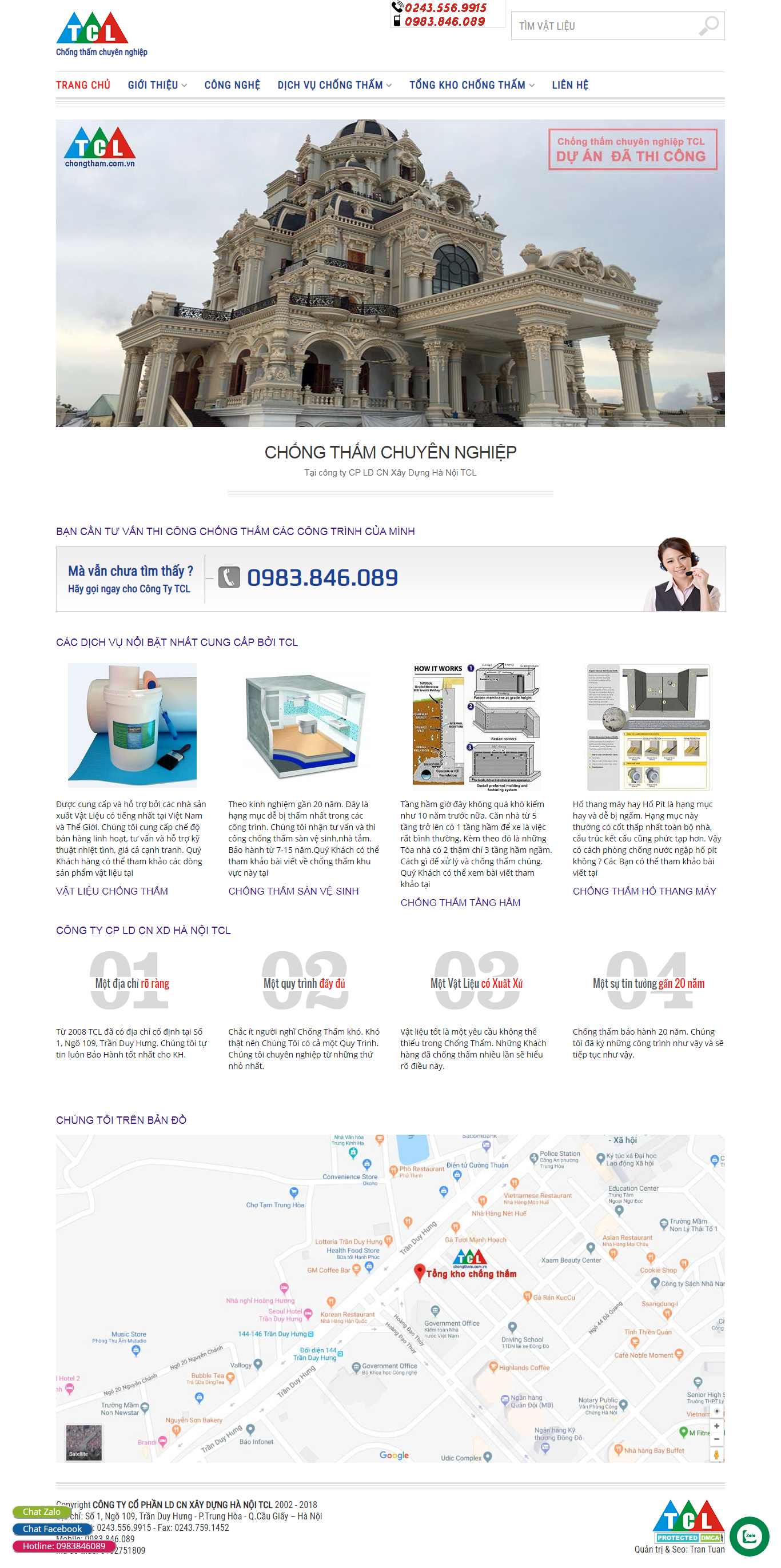 Thiết kế trang Web chống thấm - chongtham.com.vn