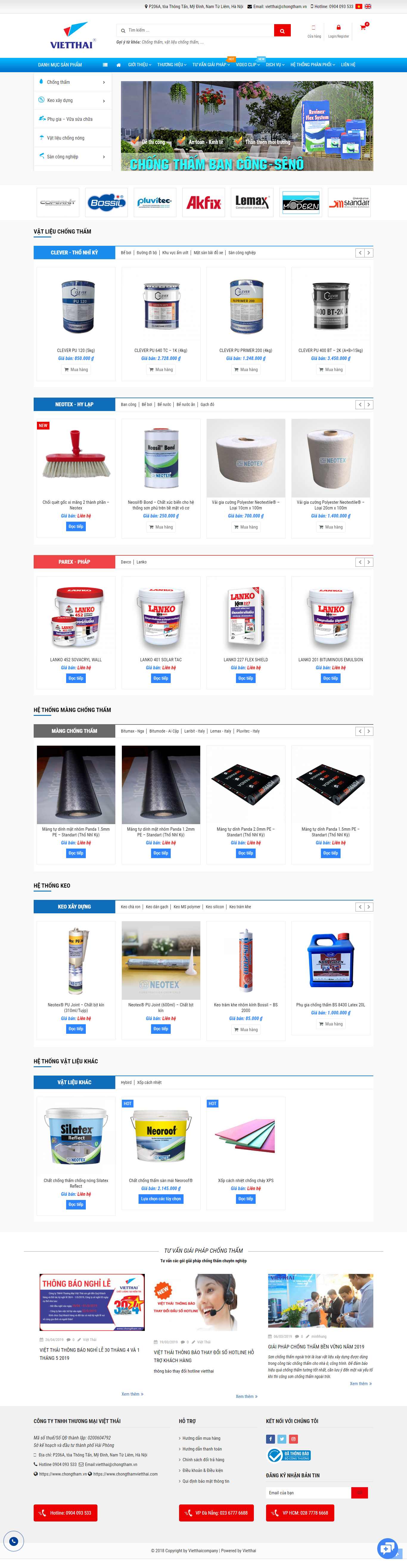 Thiết kế trang Web chống thấm - chongtham.vn