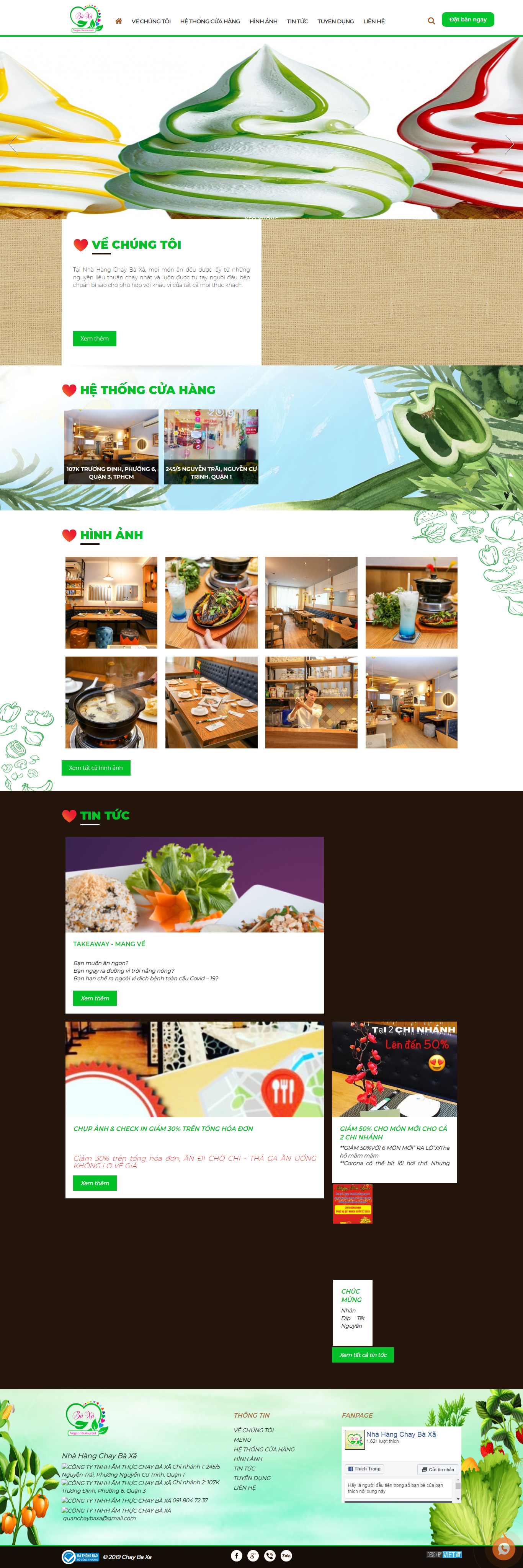 Thiết kế trang Web đồ ăn chay - chaybaxa.com