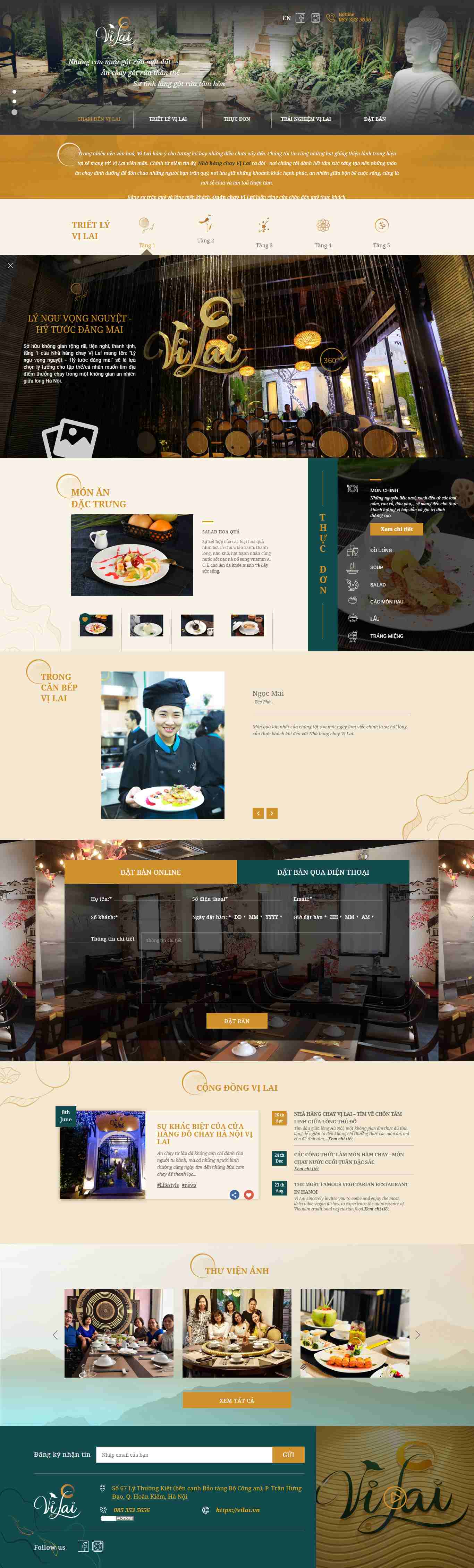 Thiết kế trang Web đồ ăn chay - vilai.vn