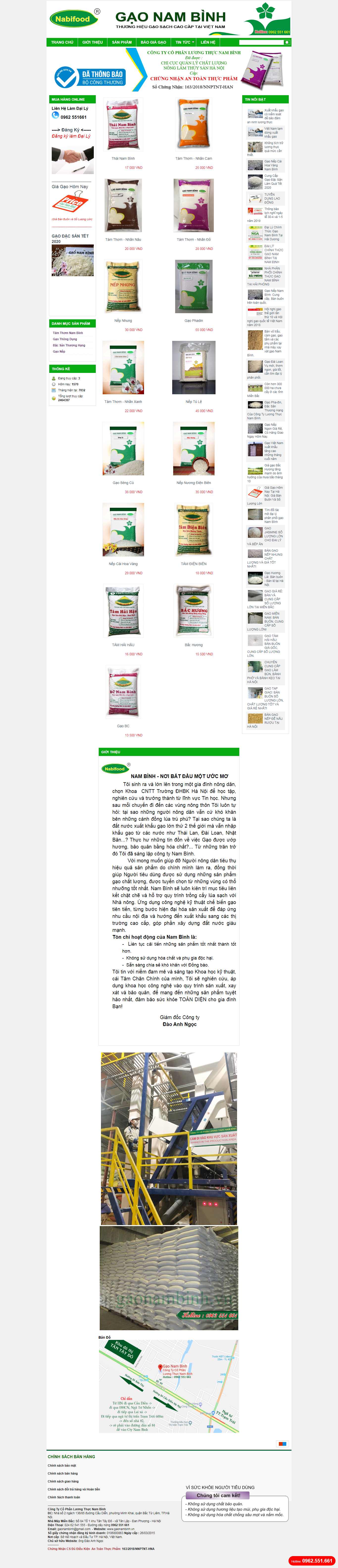 Thiết kế trang Web bán gạo sạch - gaonambinh.vn