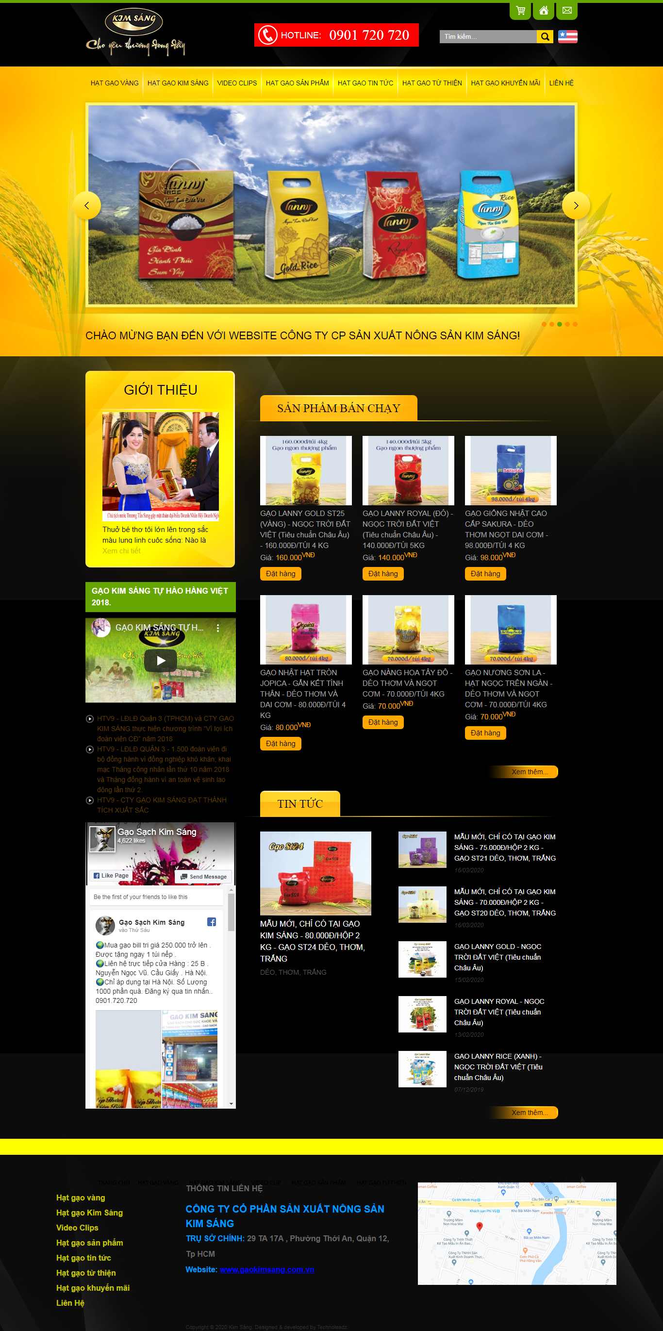 Thiết kế trang Web bán gạo sạch - www.gaokimsang.com.vn