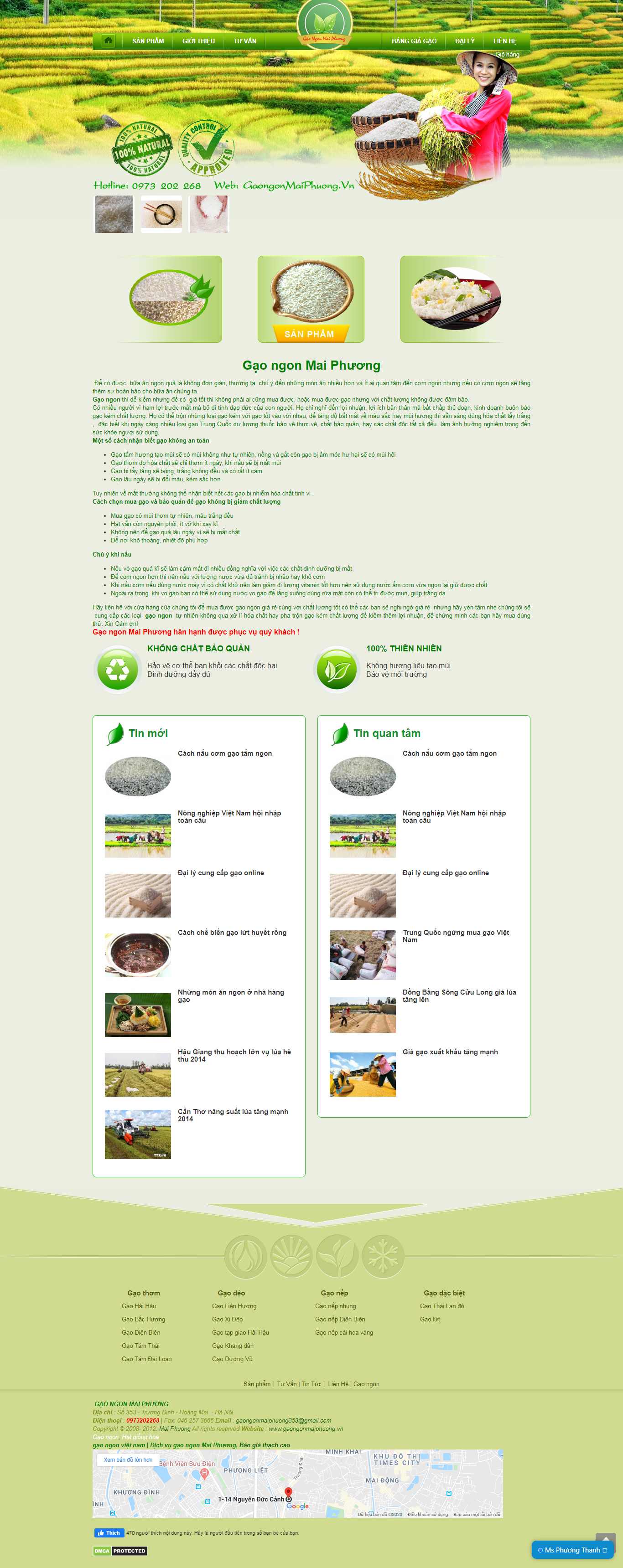 Thiết kế trang Web bán gạo sạch - gaongonmaiphuong.vn