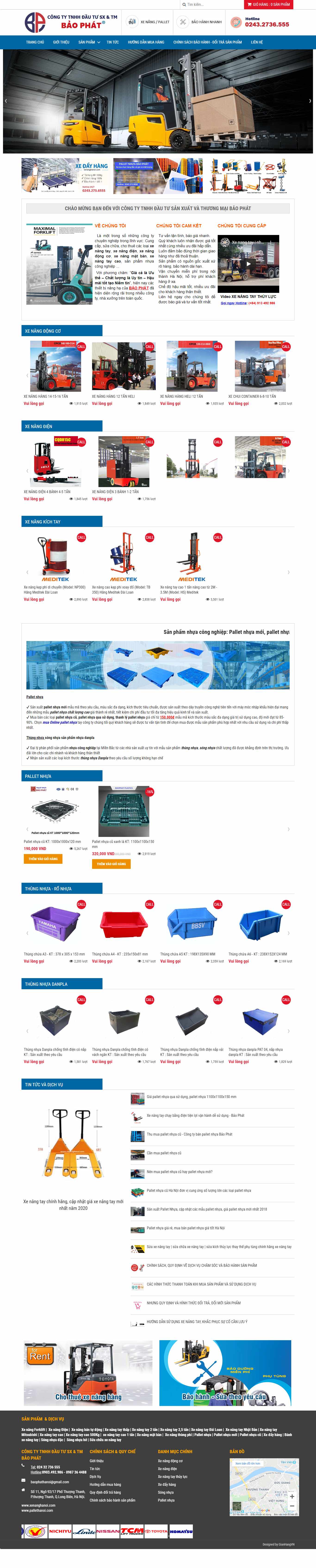 Thiết kế trang Web xe nâng - xenanghanoi.com